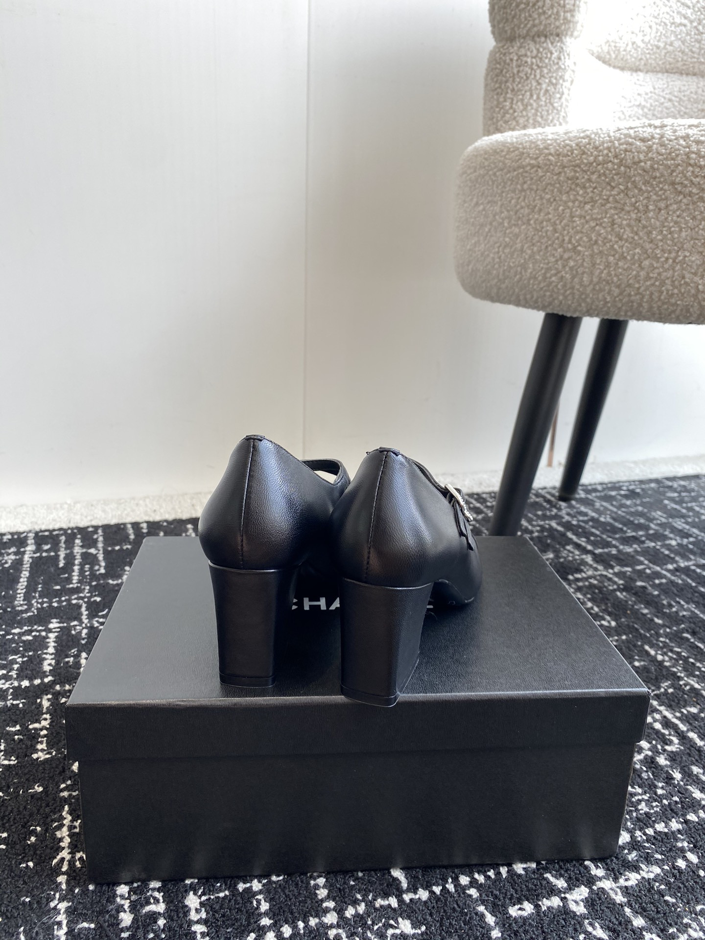 UA Ch**el MARY JANES Lambskin & Grosgrain