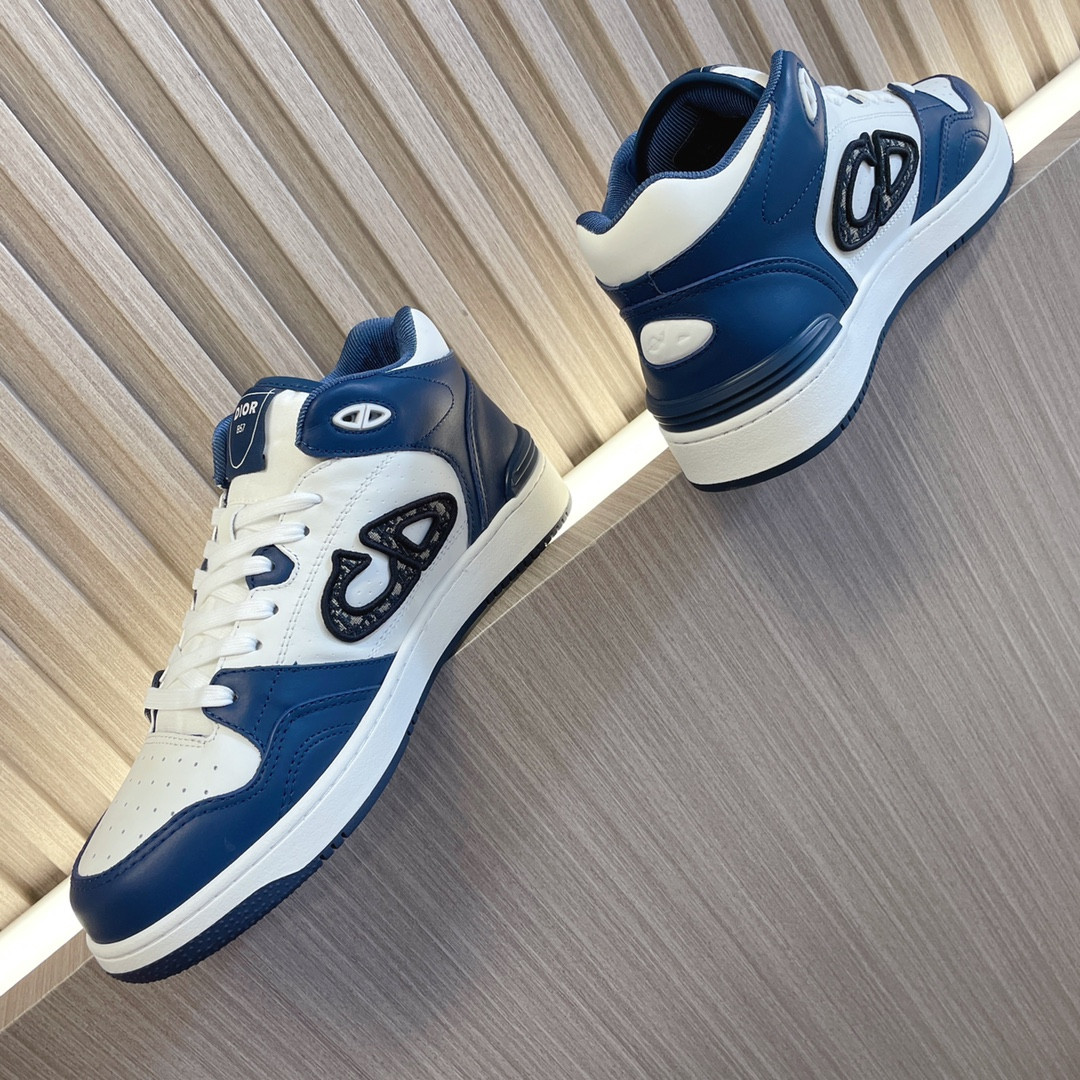 UA D10r B57 Mid-Top Sneaker Navy Blue and White