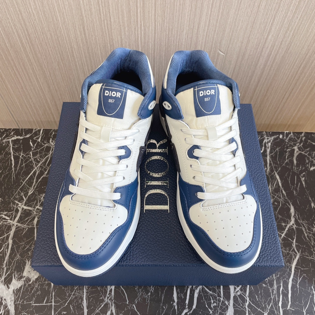 UA D10r B57 Mid-Top Sneaker Navy Blue and White