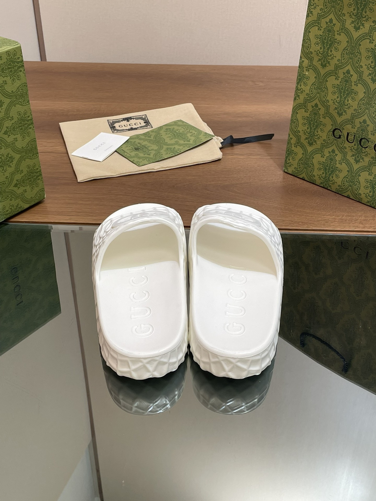 UA Gvc*1 INTERLOCKING G SLIDE SANDAL White