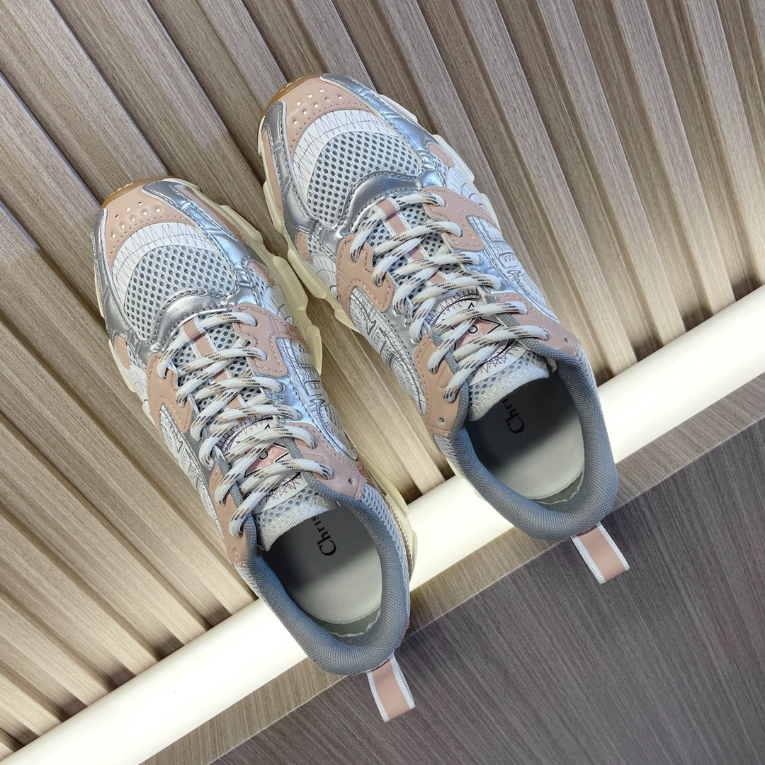 UA D10r Chrono Sneaker White Mesh with Nude and Silver-Tone