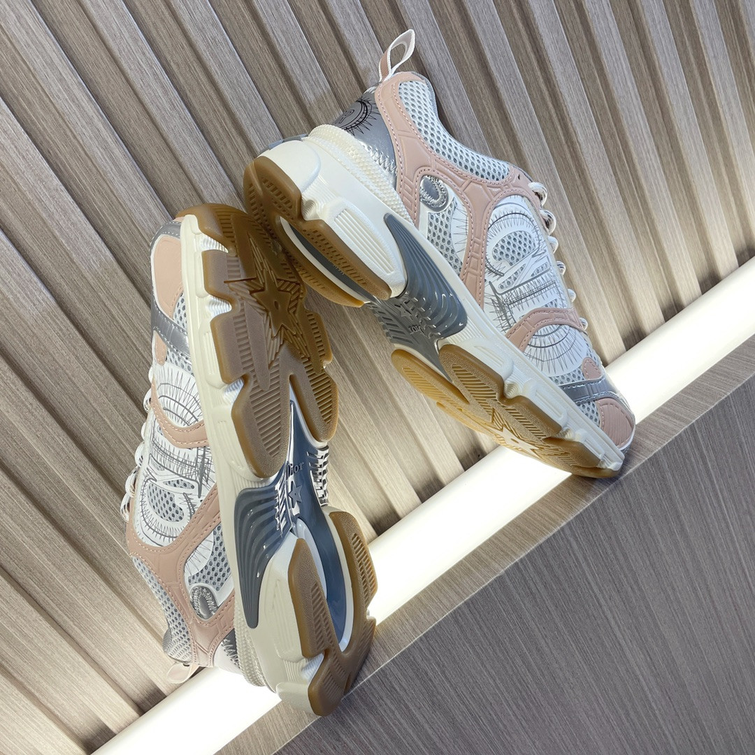 UA D10r Chrono Sneaker White Mesh with Nude and Silver-Tone