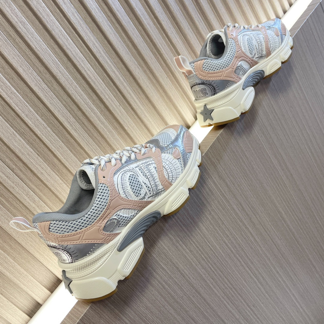 UA D10r Chrono Sneaker White Mesh with Nude and Silver-Tone