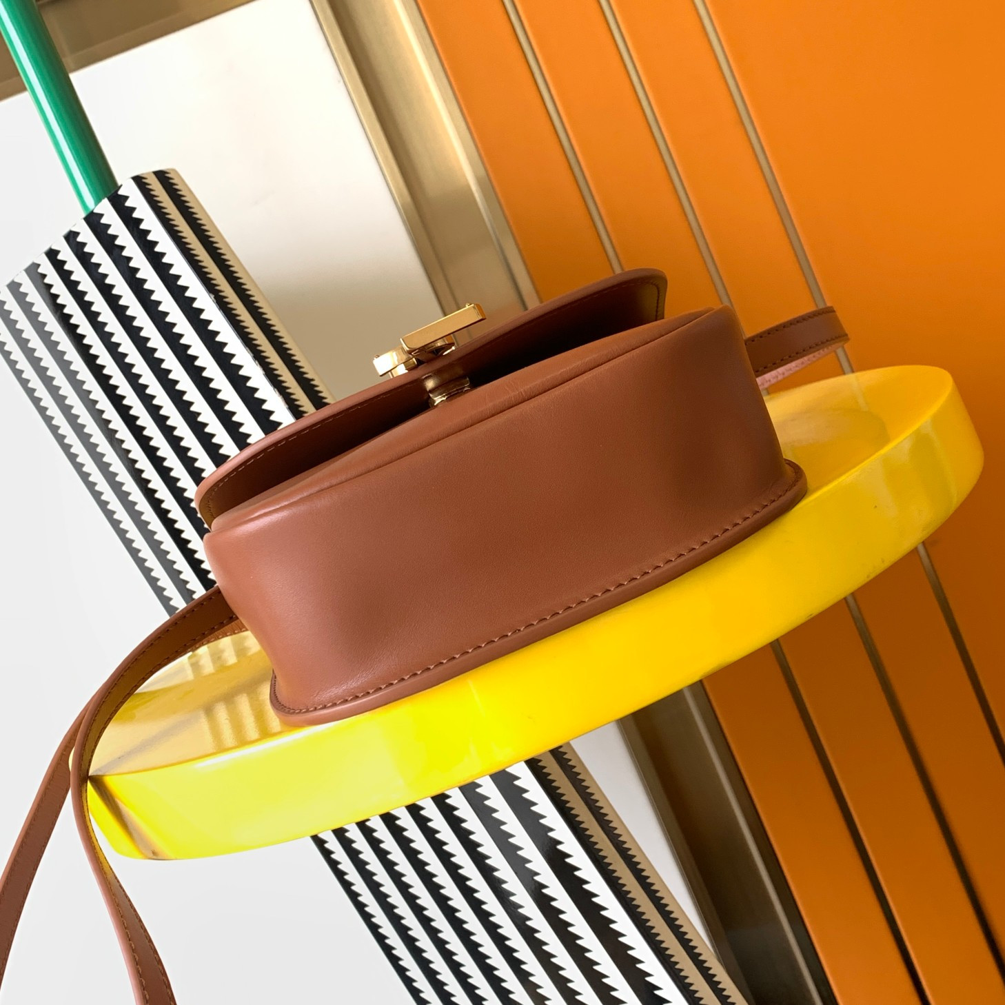 Y51 KAIA SMALL SATCHEL IN SMOOTH LEATHER 7.2 X 6.1 X 2.1 INCHES