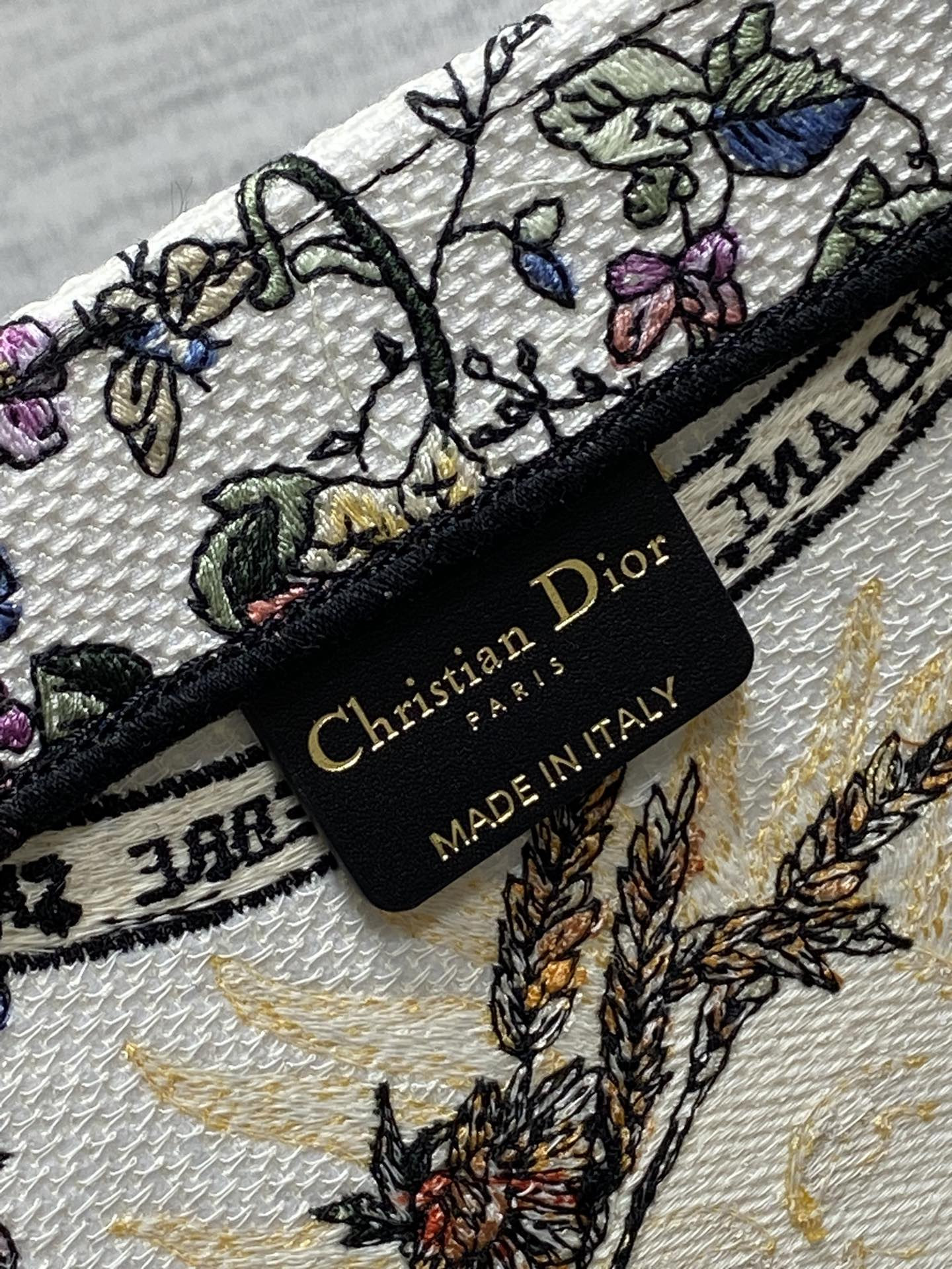 Small D10r Book Tote  Ecru Multicolor D10r 4 Saisons Été Soleil Embroidery 26x8x22cm