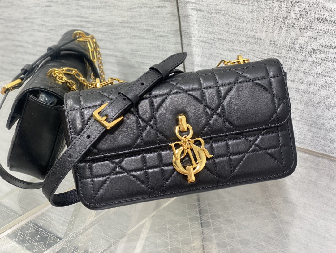 D10r Mini D10r Ange Bag Black Macrocannage Calfskin 20 x 12 x 5 cm