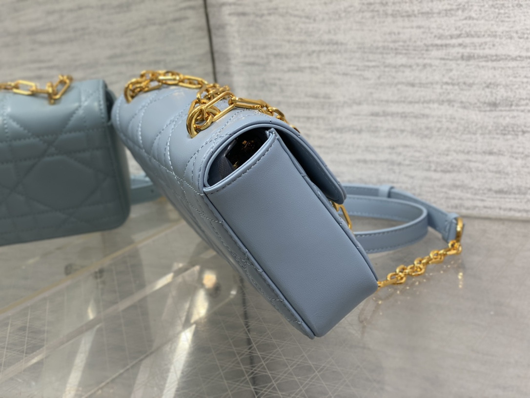 D10r Mini D10r Ange Bag Blue Macrocannage Calfskin 20 x 12 x 5 cm