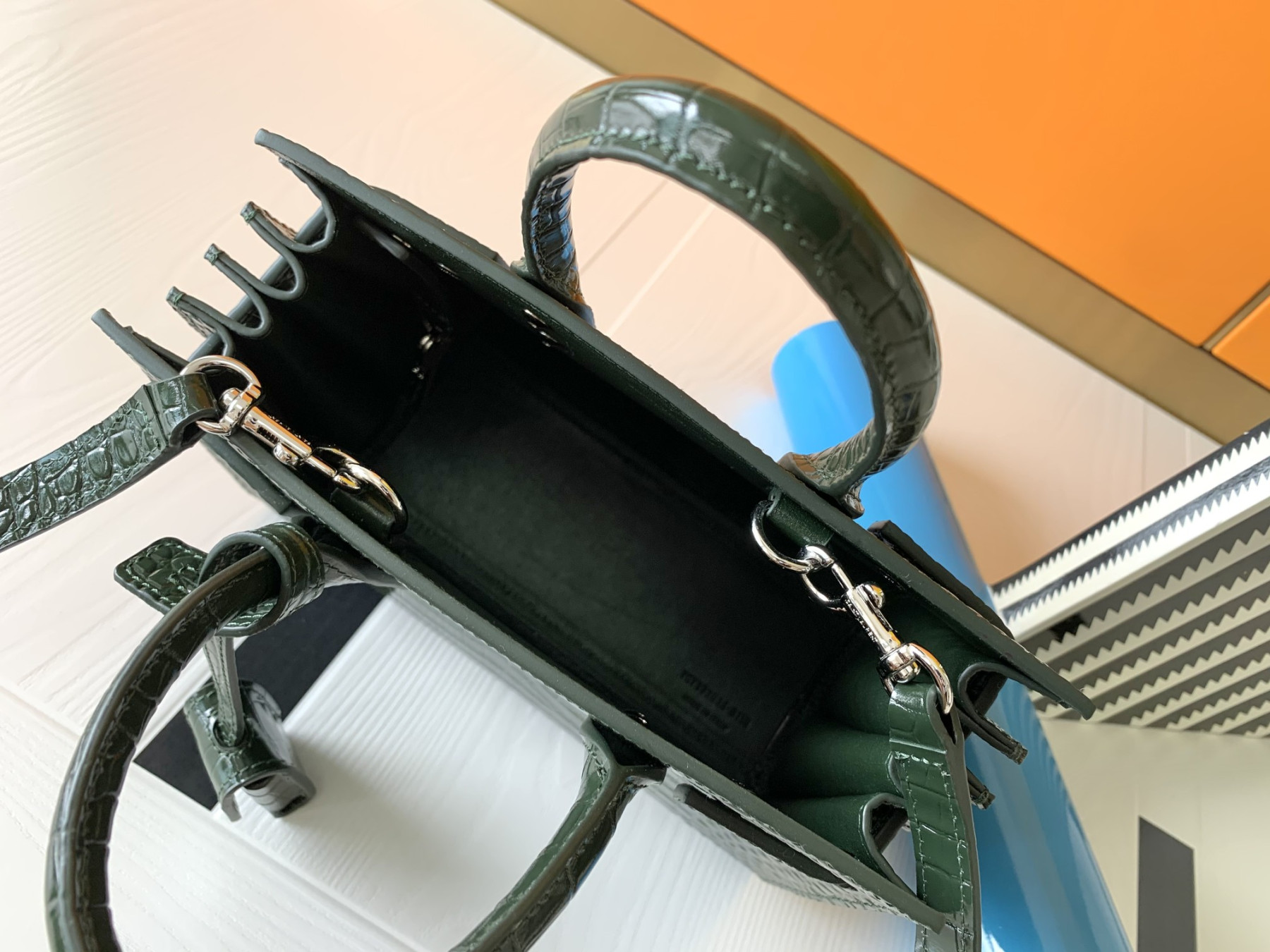 Y51 SAC DE JOUR IN CROCODILE EMBOSSED LEATHER - NANO 22x18x10.5cm