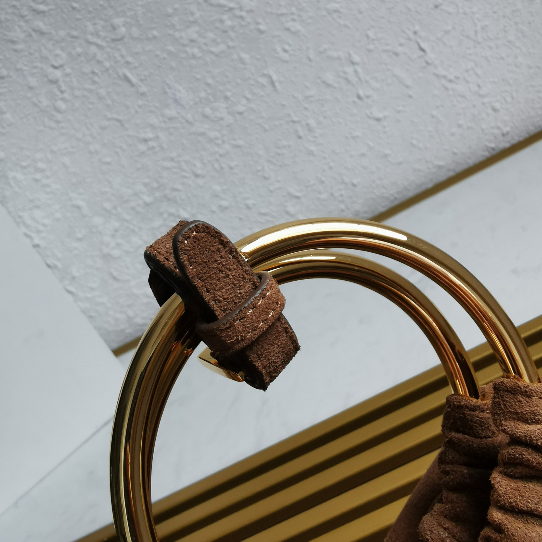 Pra*a Velvet mini-bag with nappa leather details 15x19x8cm