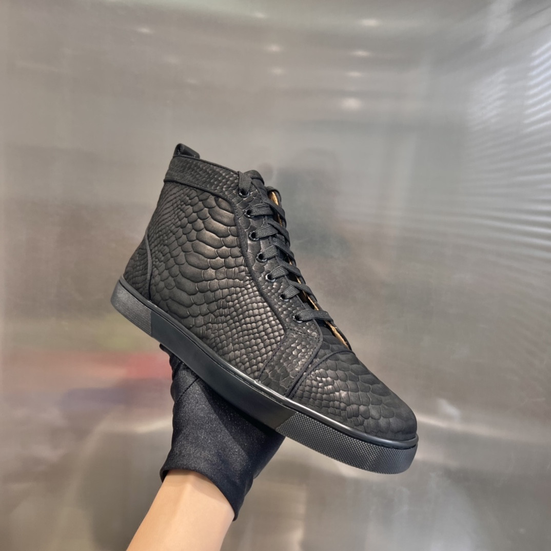UA Chr1st1an Louboutin high-top matte snake print version