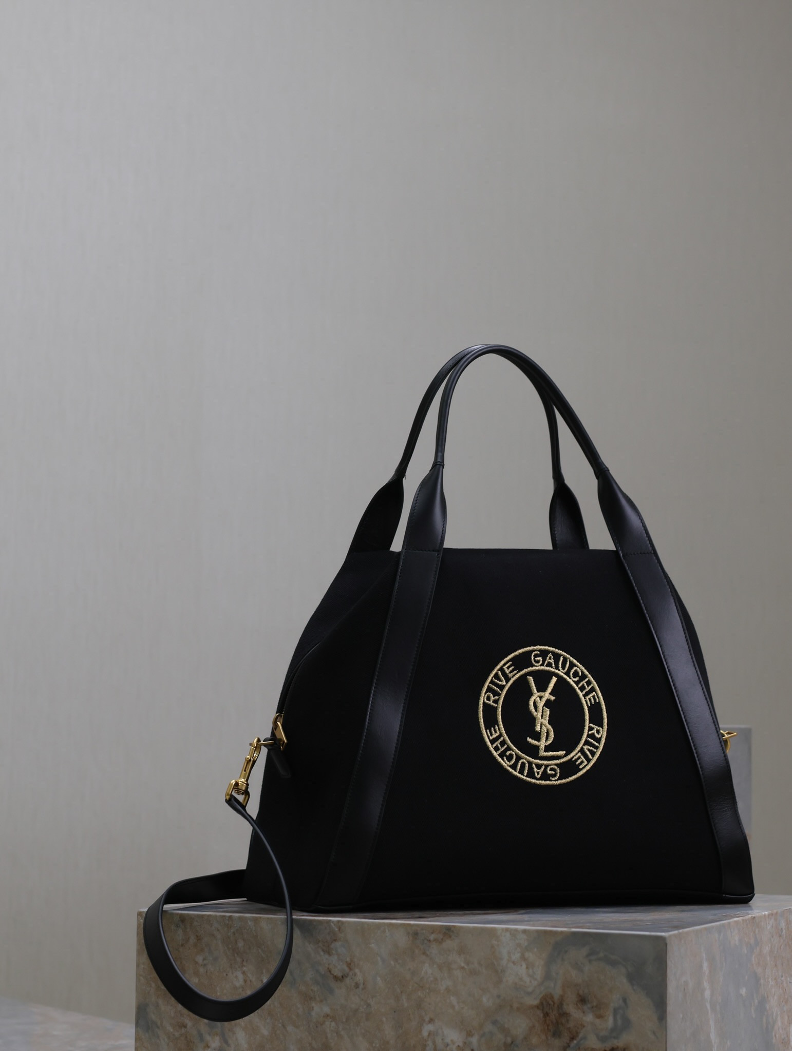 Y51 RIVE GAUCHE bowling tote in canvas 42x32x18cm