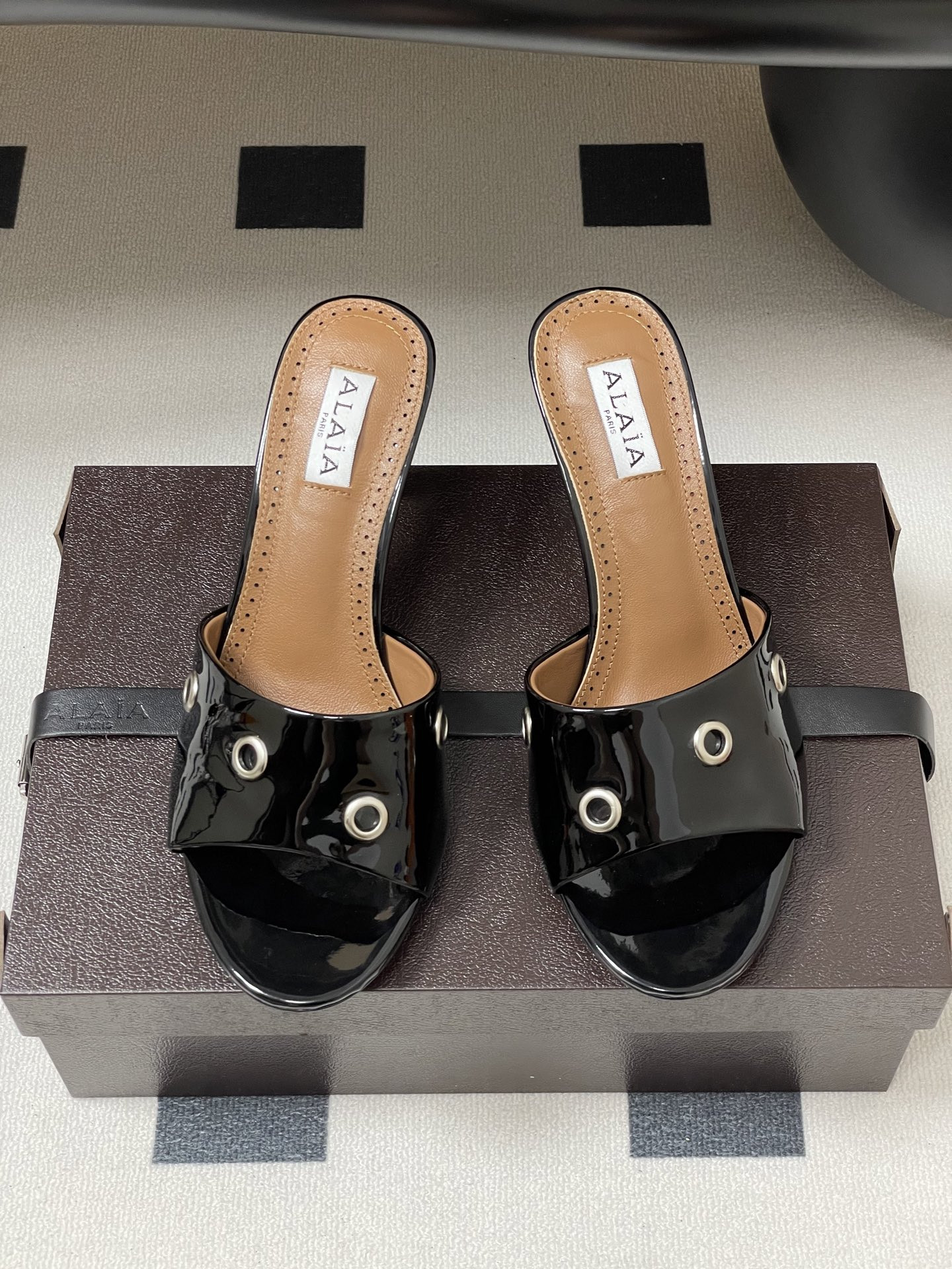 UA Alaia Ring Eyelets slippers 7cm Heel(Customized Size 7-10 days production time)