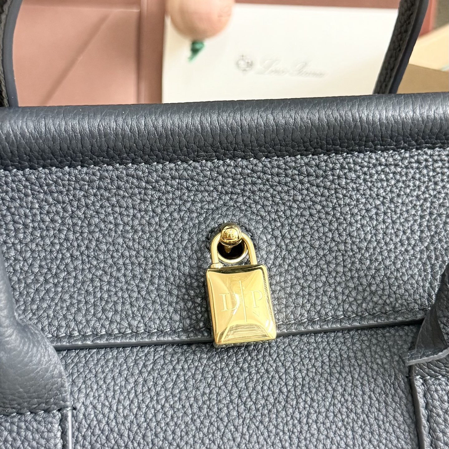 L0r0 P1ana Loom L25 Calfskin Deep Royal Blue 25x18x12.5cm