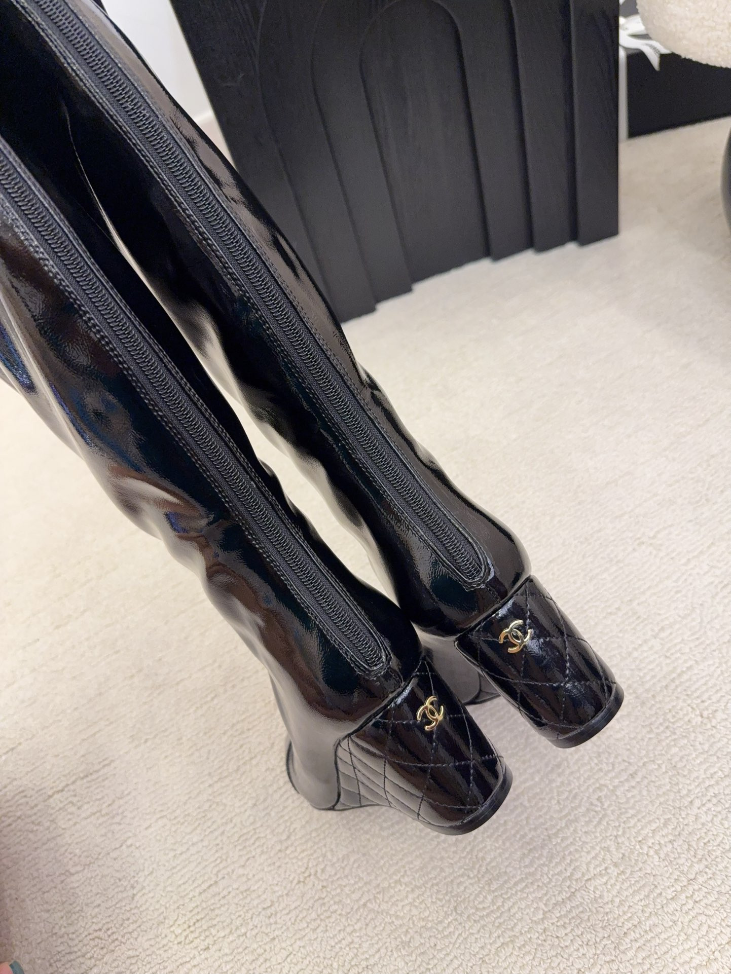 UA Chanel High Boots 7cm Heel(Customized about 10 days production time,Customized Size about 15 days)