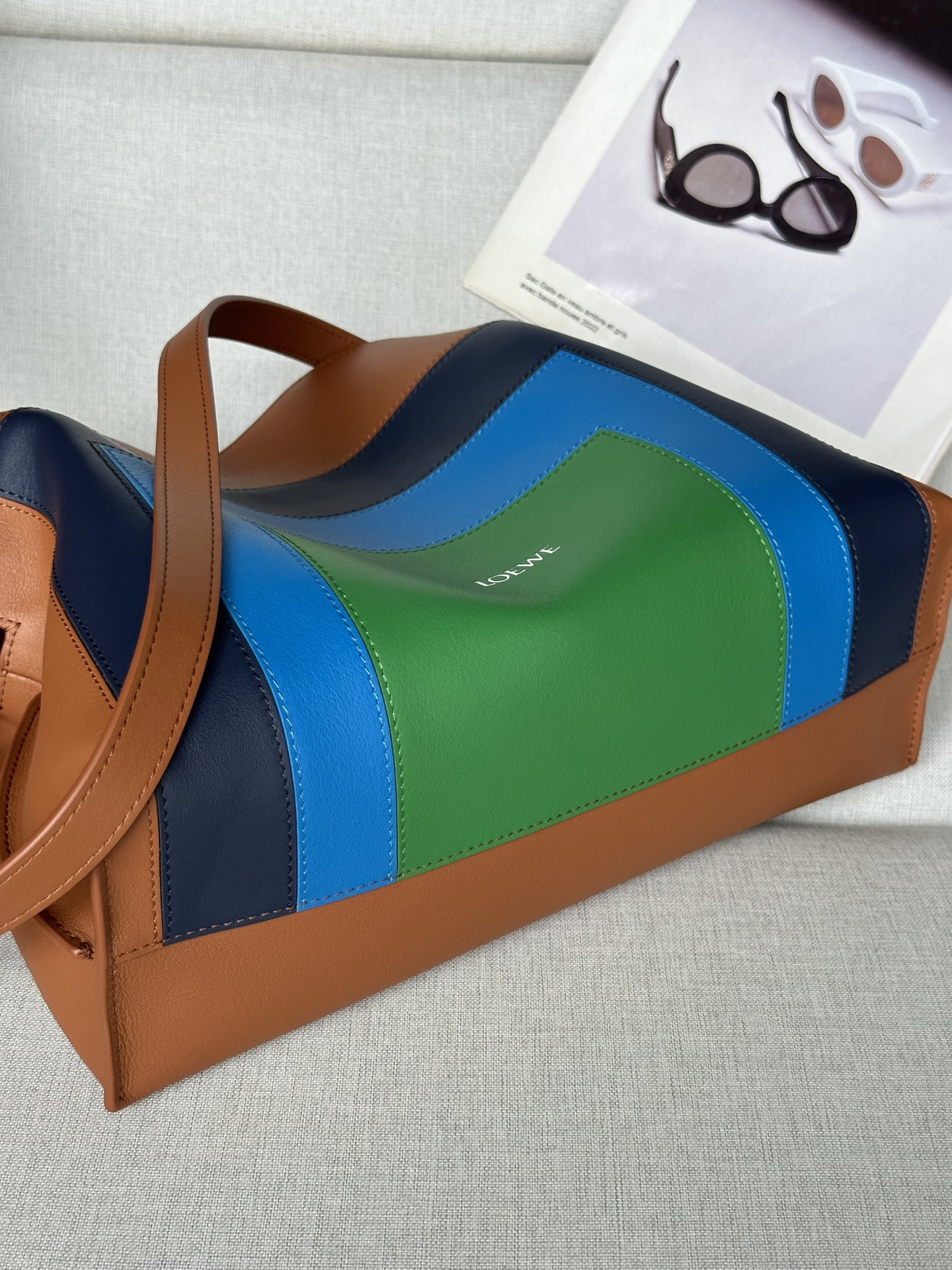 L0ew* x Albers Medium Flamenco Clutch in Nappa Calfskin 24.5x30x10.5cm