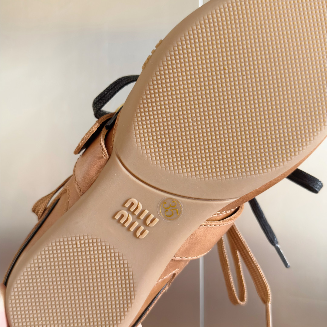 UA Miu Miu Leather Sneakers With Buckle