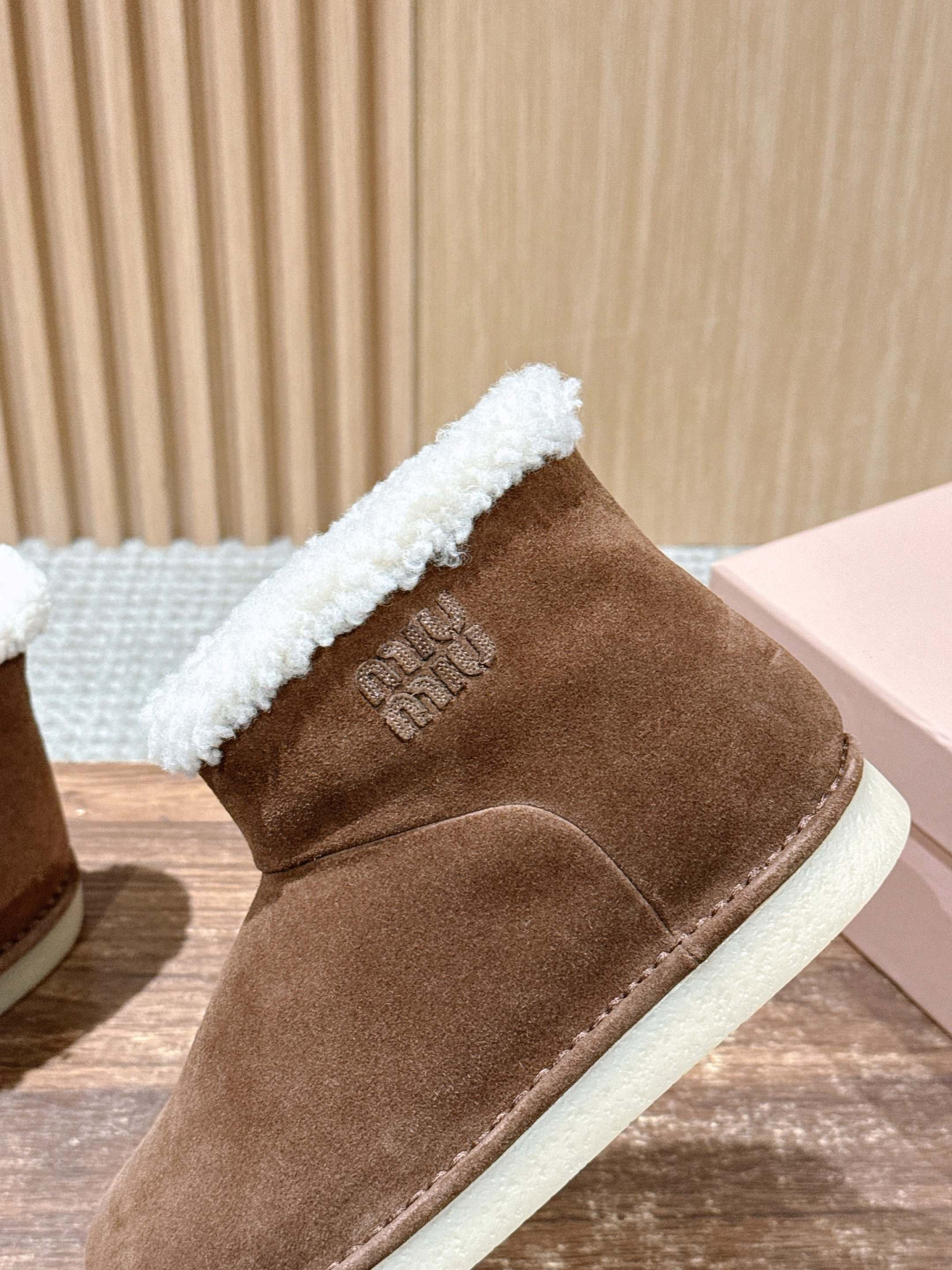 UA Miu Miu Suede and Shearling Booties