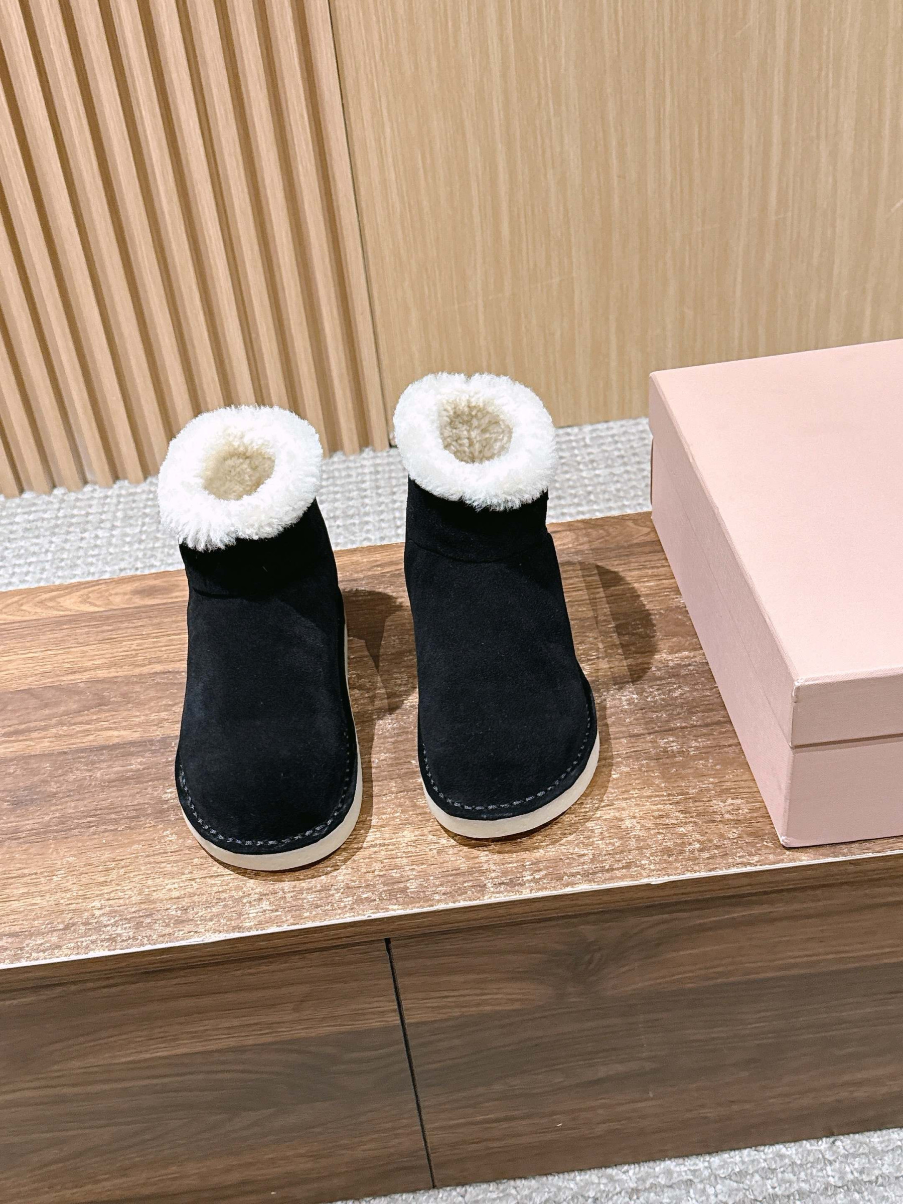 UA Miu Miu Suede and Shearling Booties