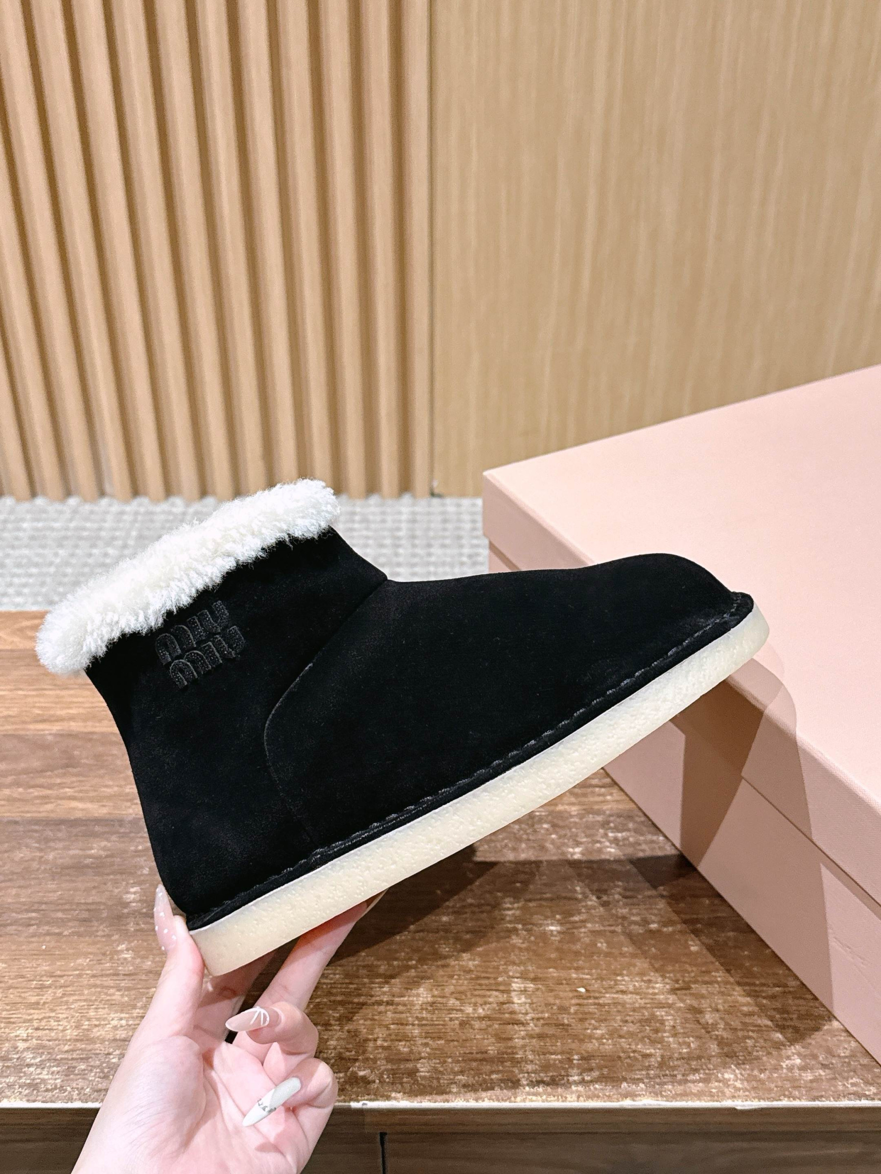 UA Miu Miu Suede and Shearling Booties