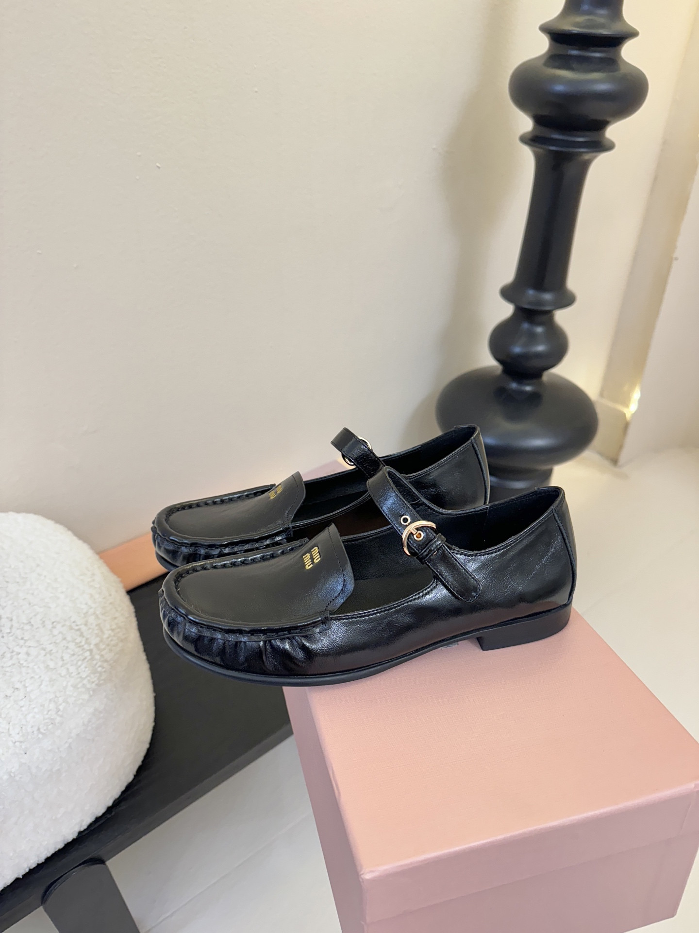 UA Miu Miu Leather Loafers with Strap