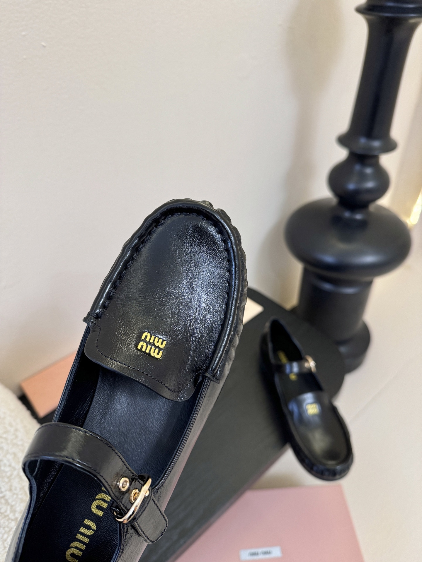 UA Miu Miu Leather Loafers with Strap