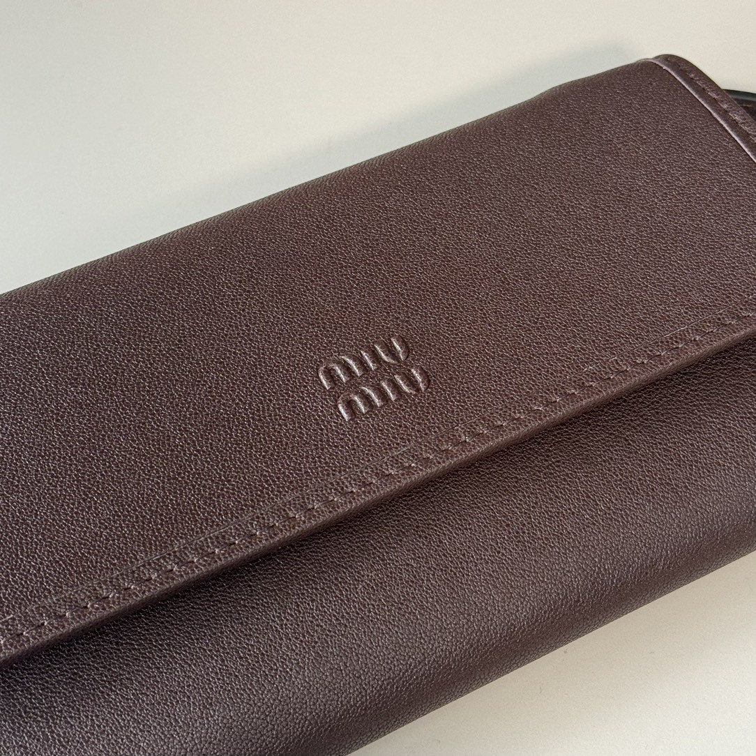 Miu Miu Nappa Leather Wallet with Shoulder Strap 19x9.5x2cm