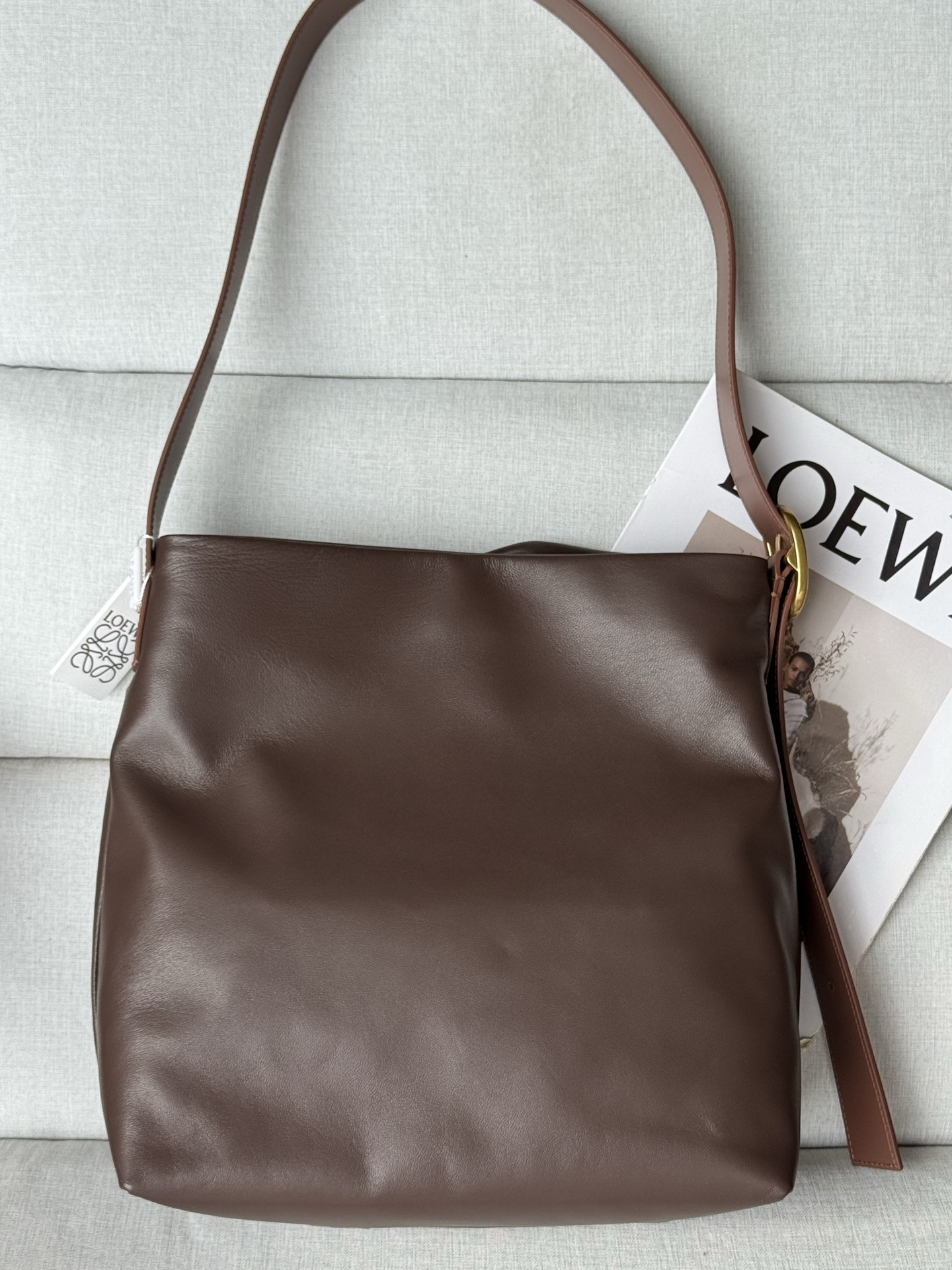 L0ew* Draped Tote in Mellow Nappa Lambskin 30x29x13cm