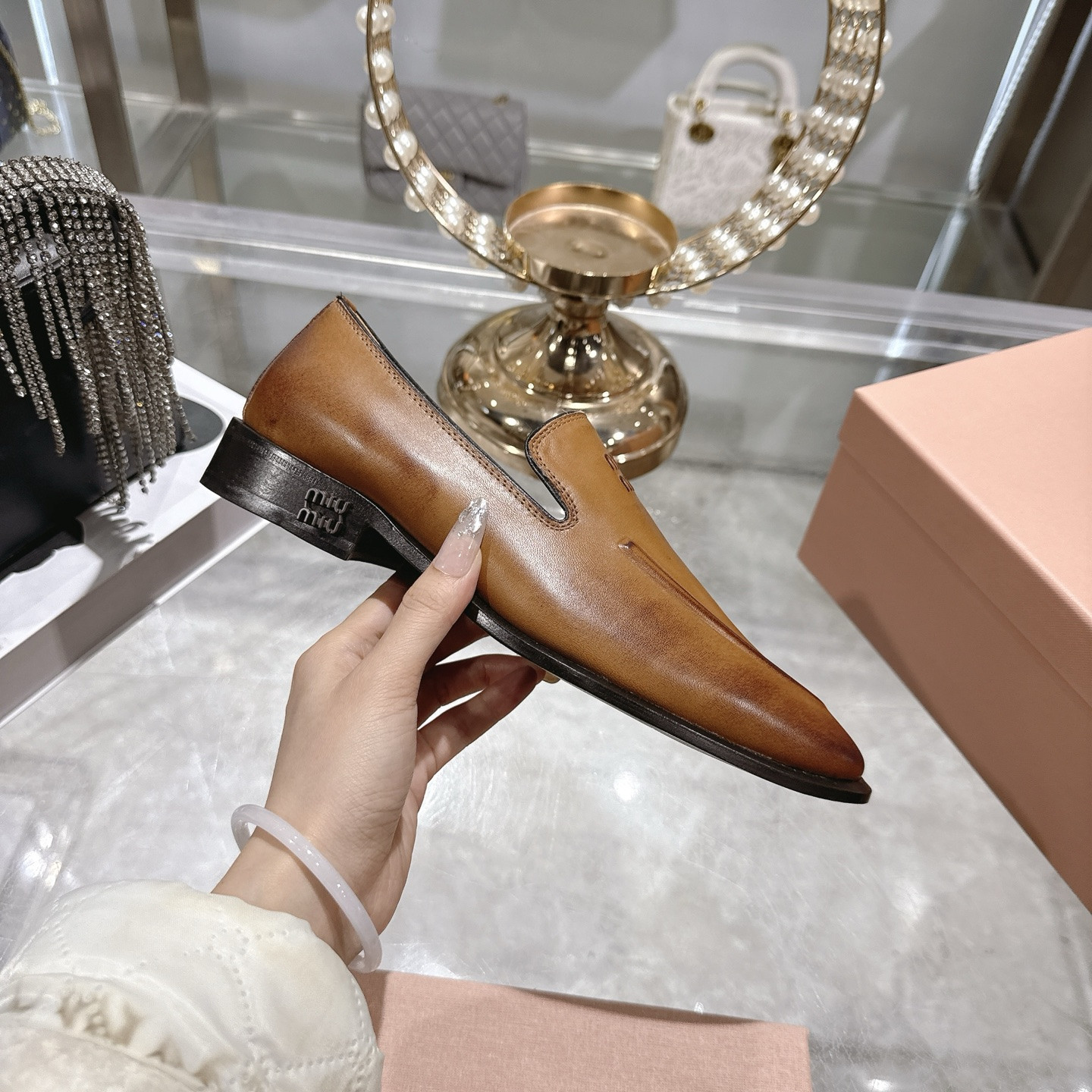 UA Miu Miu Leather Loafers