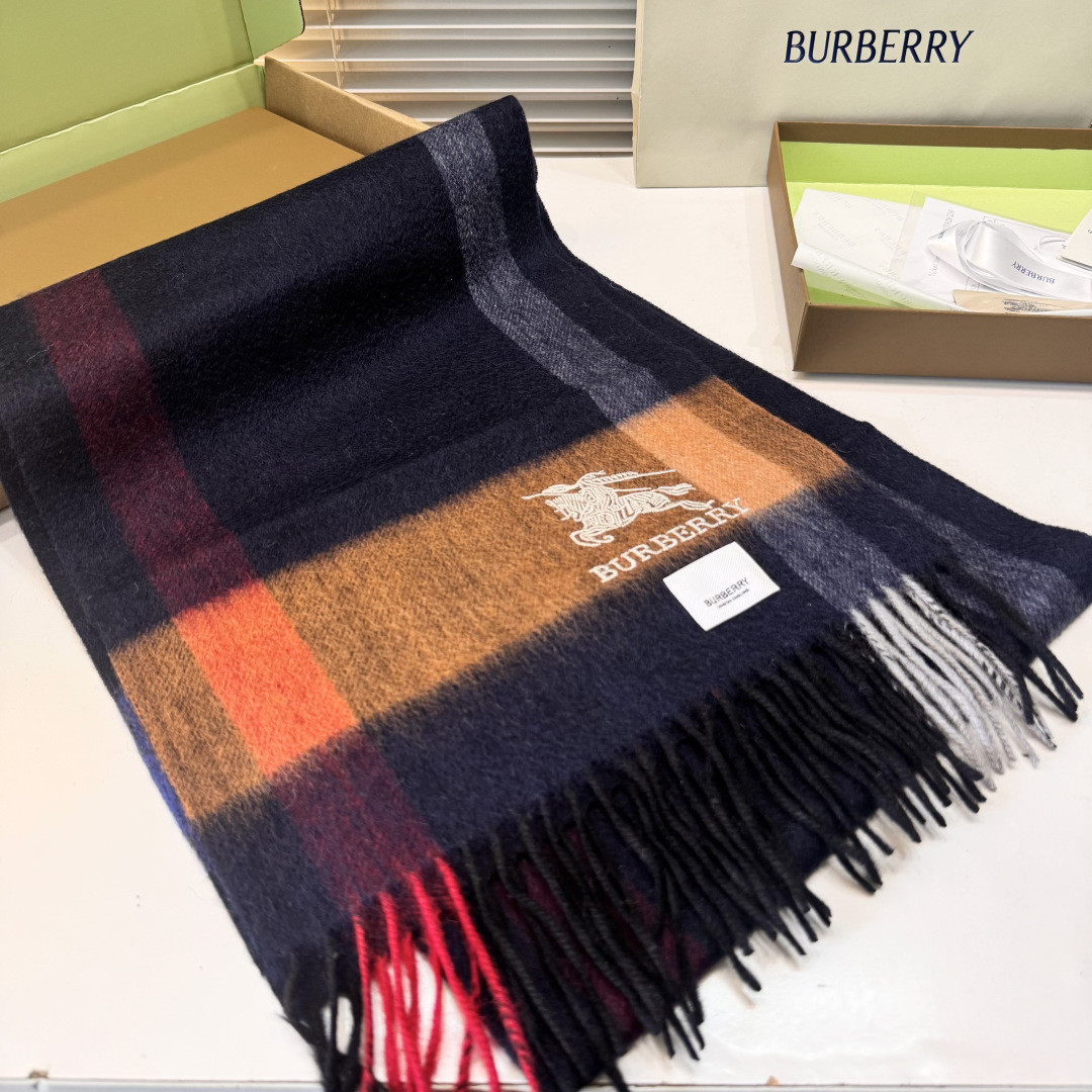 Bv*b*rry scarf 30x180cm 100% cashmere