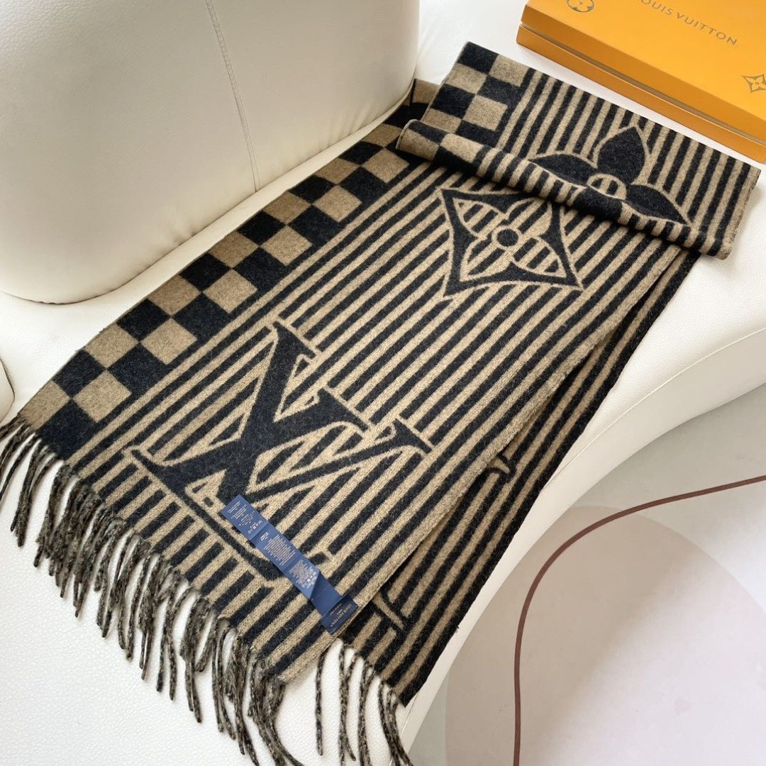 Louis Vuitton scarf 40x205cm 100% cashmere