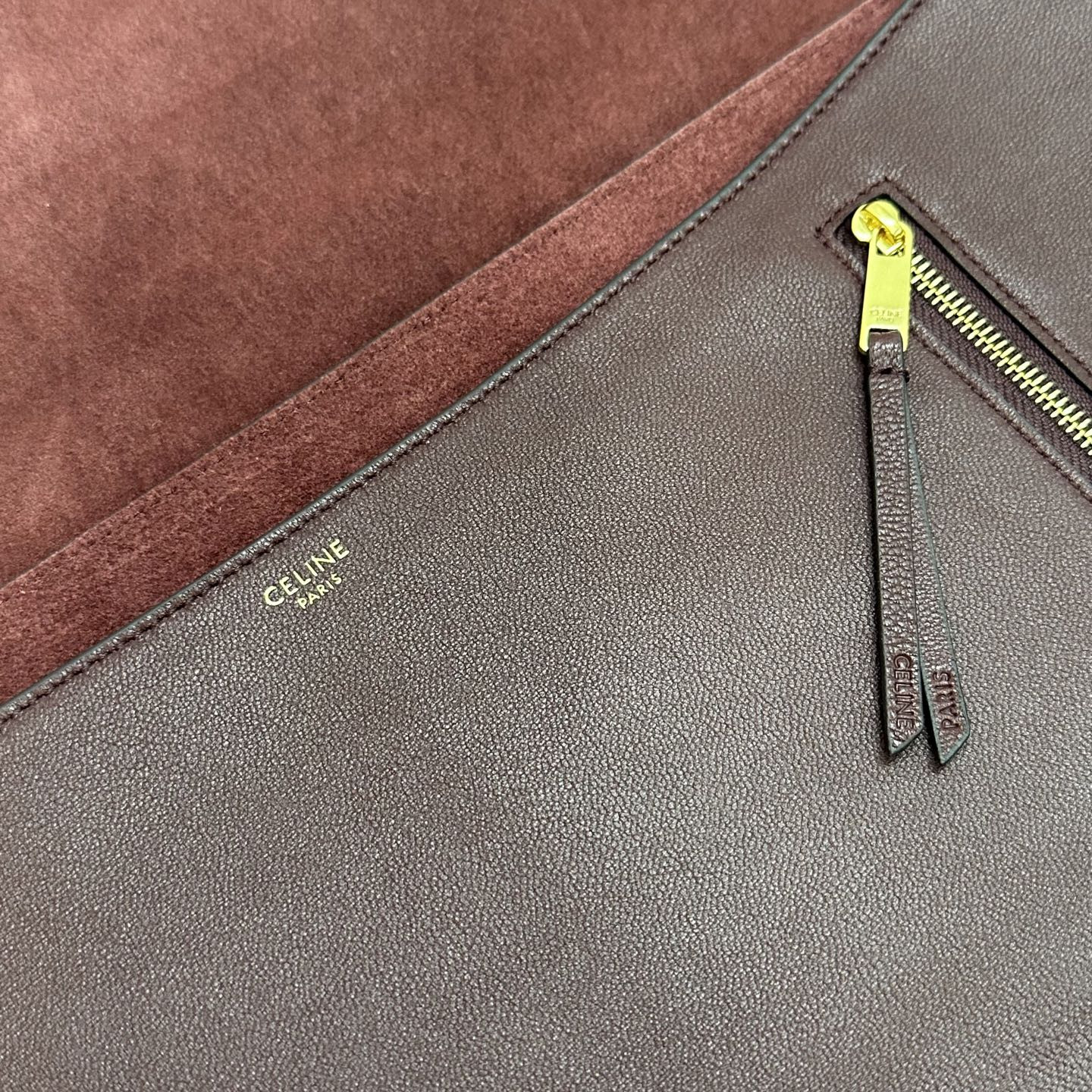 Ce1i*e HALFMOON SOFT TRIOMPHE BAG IN S*pPLE SHINY LAMBSKIN 46x19x10cm