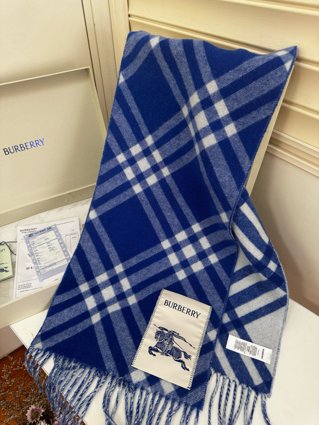 Bv*b*rry scarf 30x180cm 100% cashmere