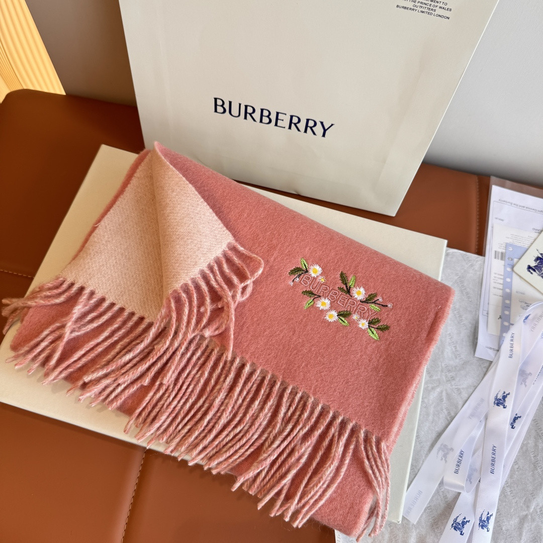 Bv*b*rry Double-sided scarf 30x200cm 100% cashmere