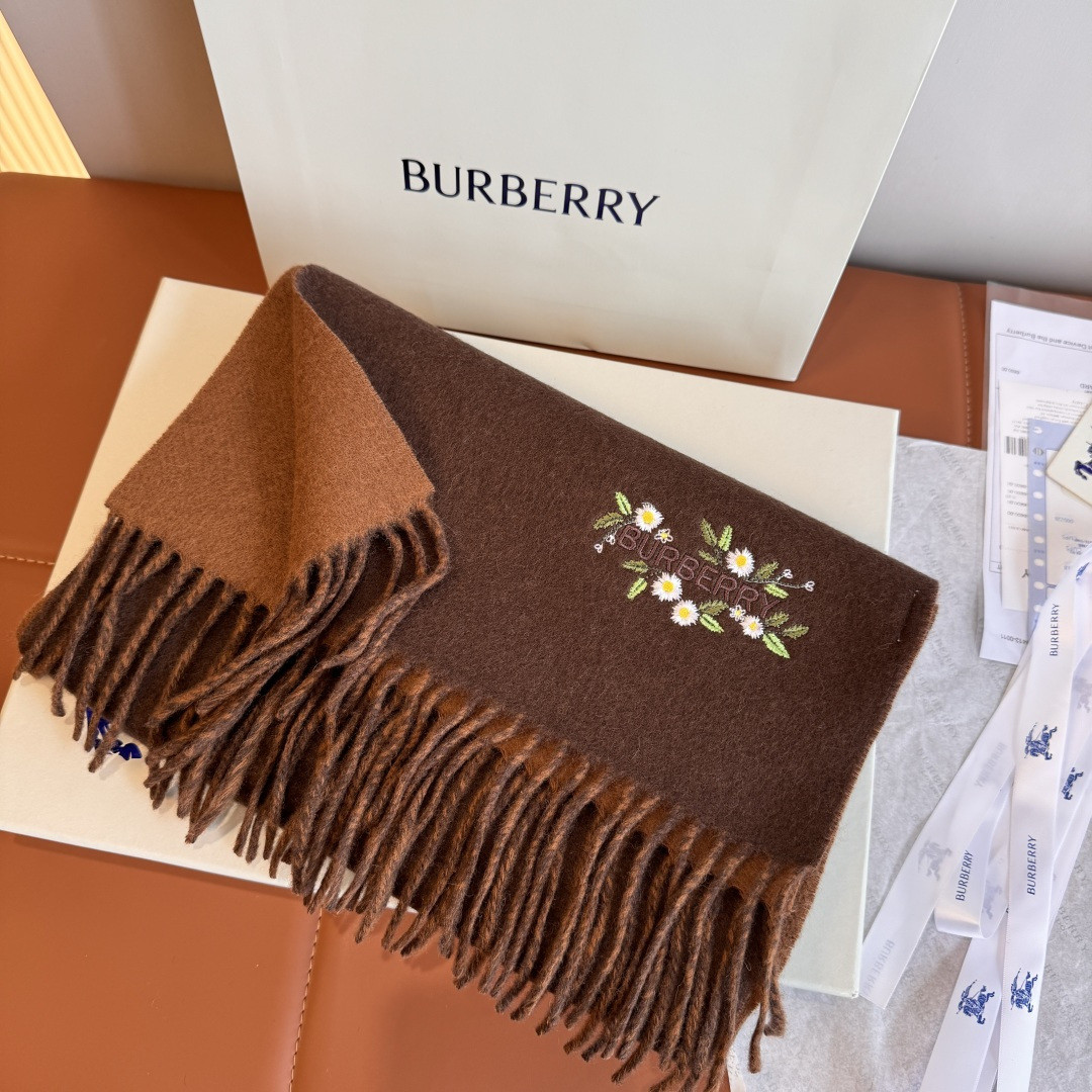 Bv*b*rry Double-sided scarf 30x200cm 100% cashmere