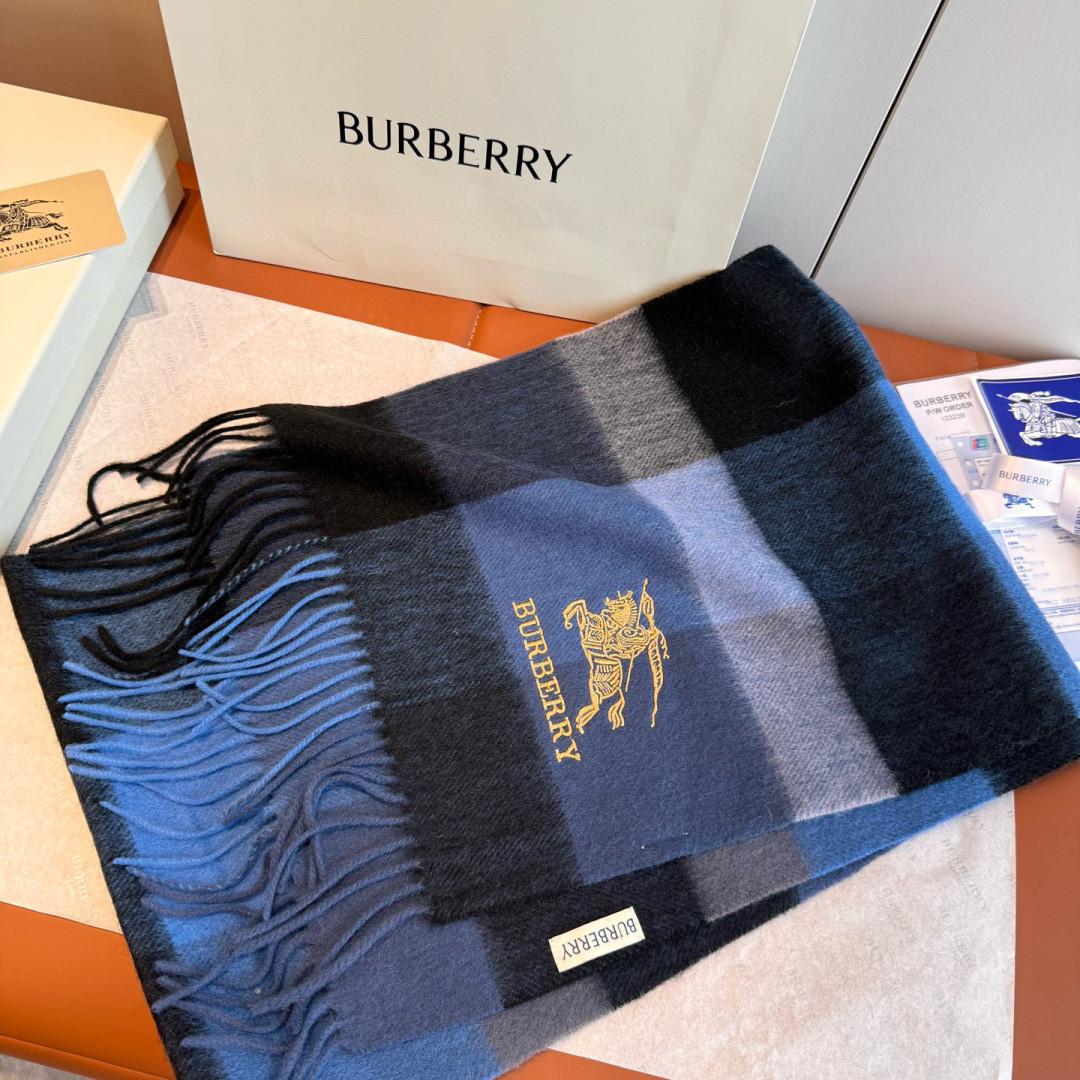 Bv*b*rry scarf 32x180cm 100% cashmere