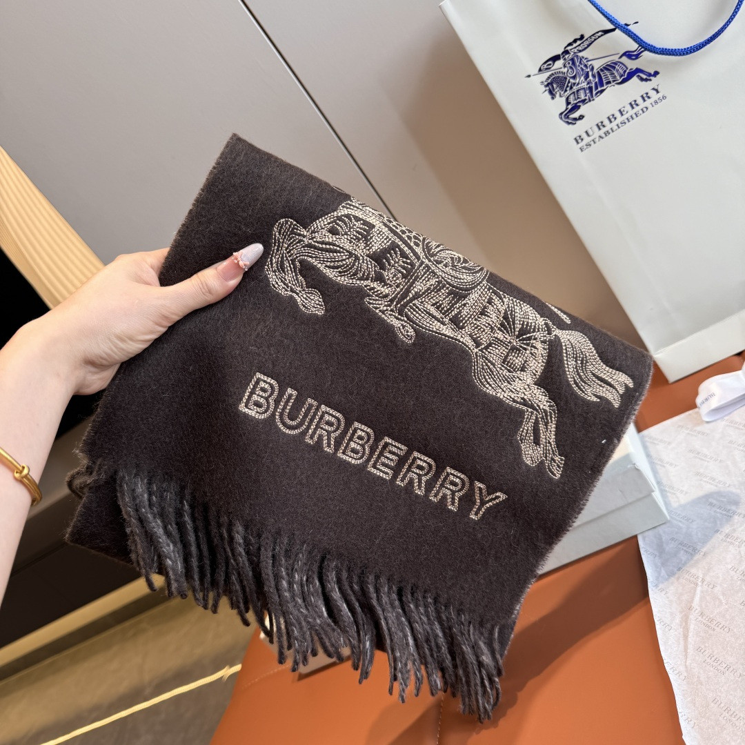 Bv*b*rry Reversible EKD Cashmere scarf 30x200cm 100% lambswool