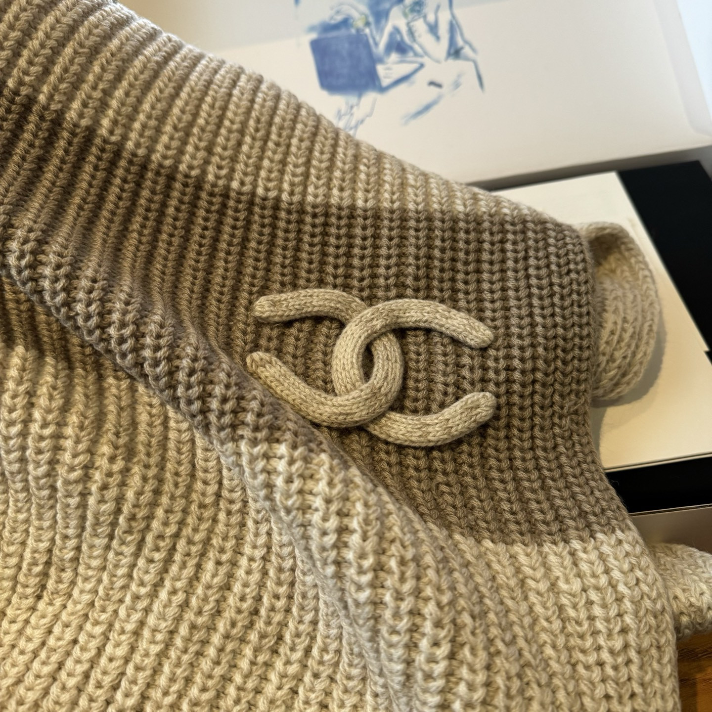 Ch**el scarf 30x200cm 100% cashmere