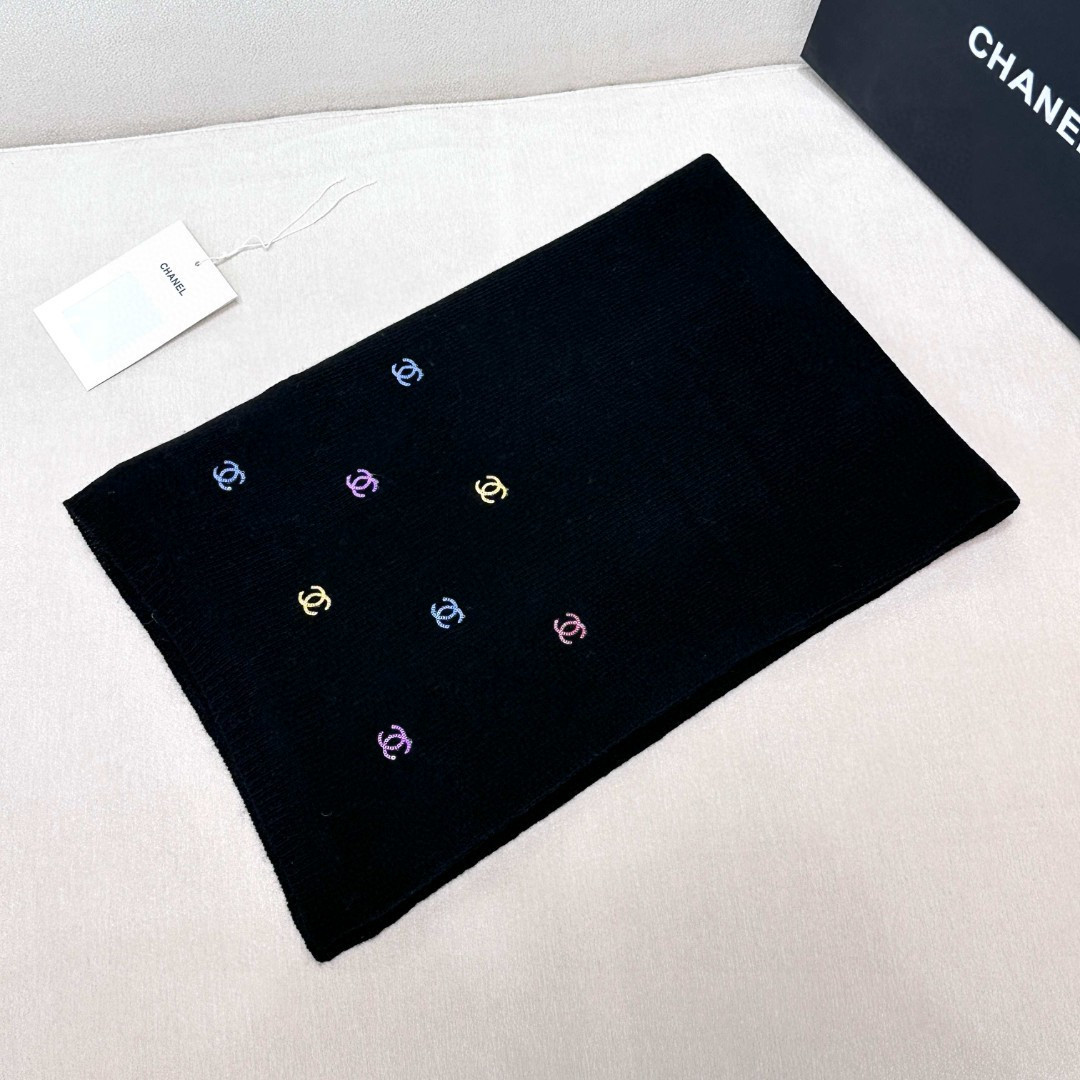 Ch**el scarf 65x180cm 60% cashmere 40% mulberry silk