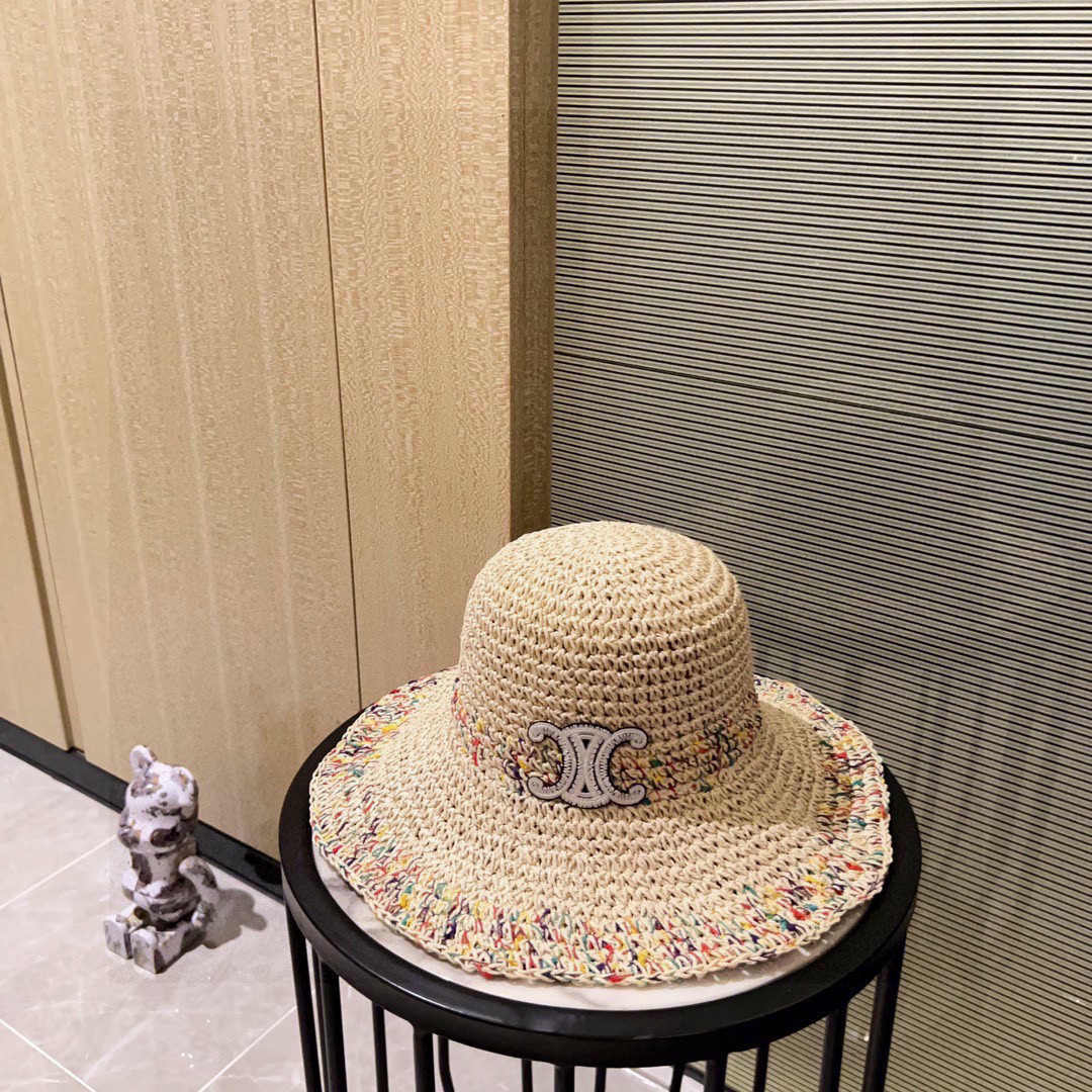 Celine Crochet Straw Bucket Hat