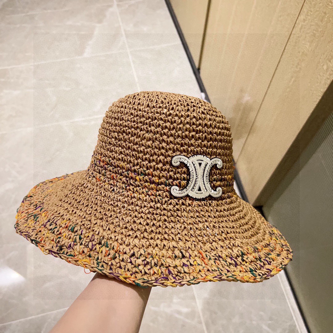 Celine Crochet Straw Bucket Hat