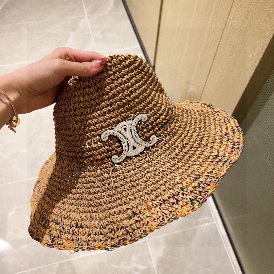 Celine Crochet Straw Bucket Hat
