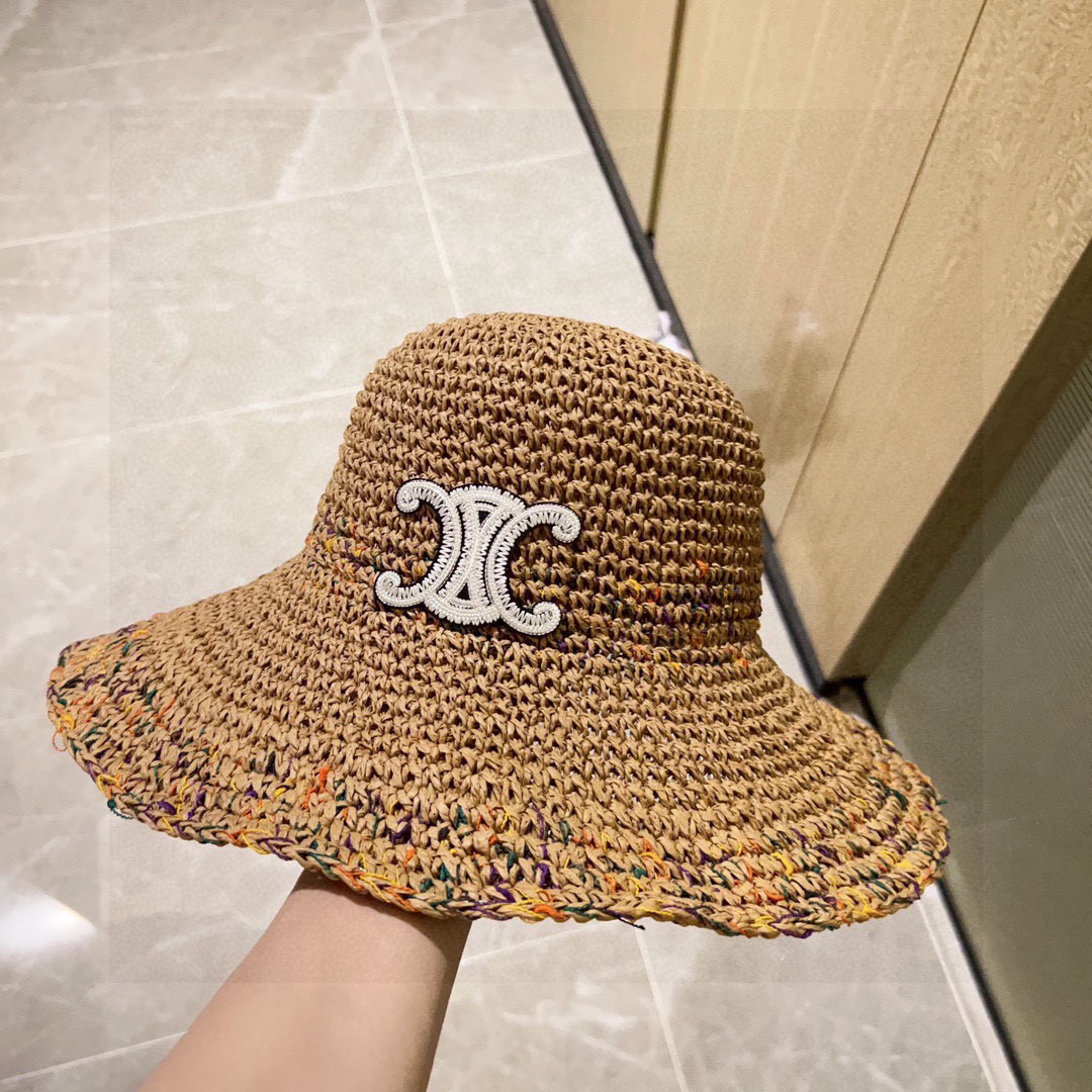 Celine Crochet Straw Bucket Hat