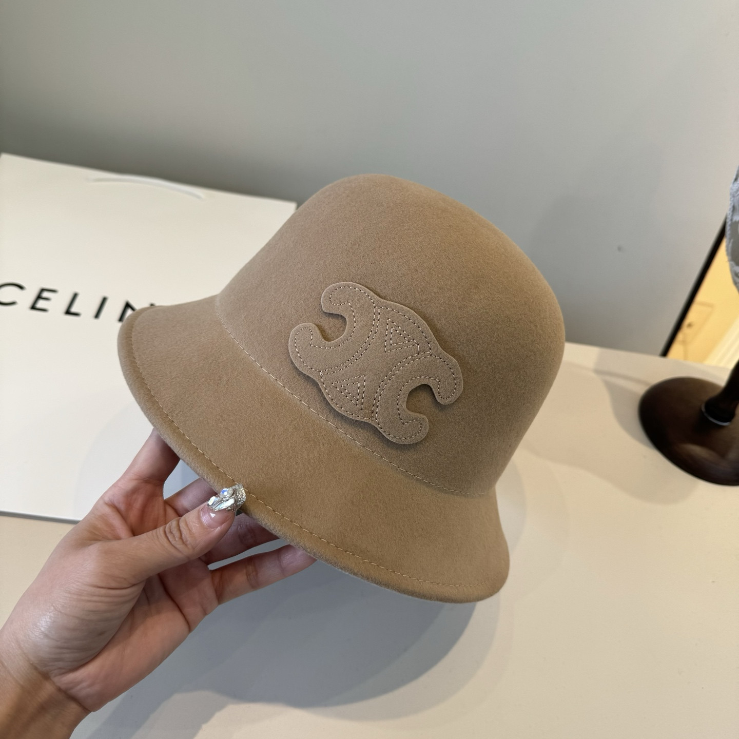 Celine Wool Bucket Hat 57cm Head Circumference