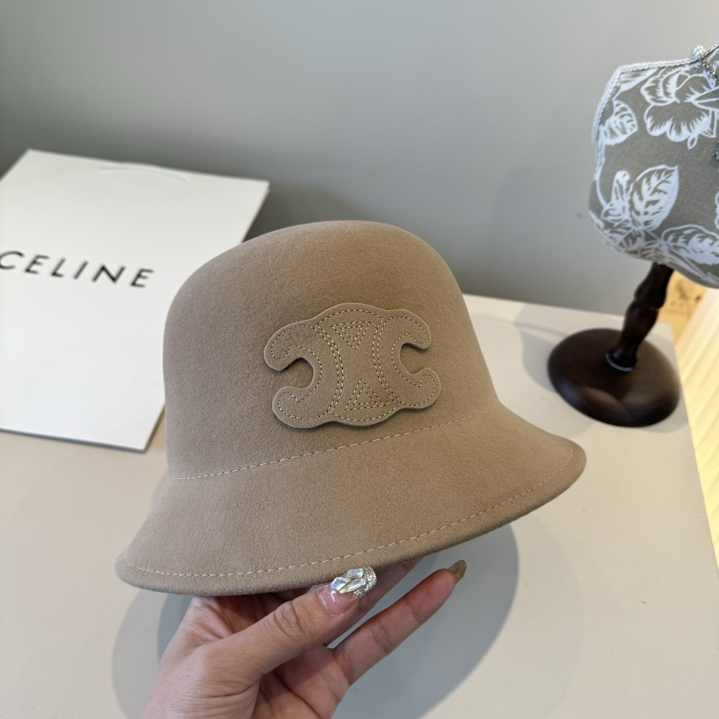 Celine Wool Bucket Hat 57cm Head Circumference