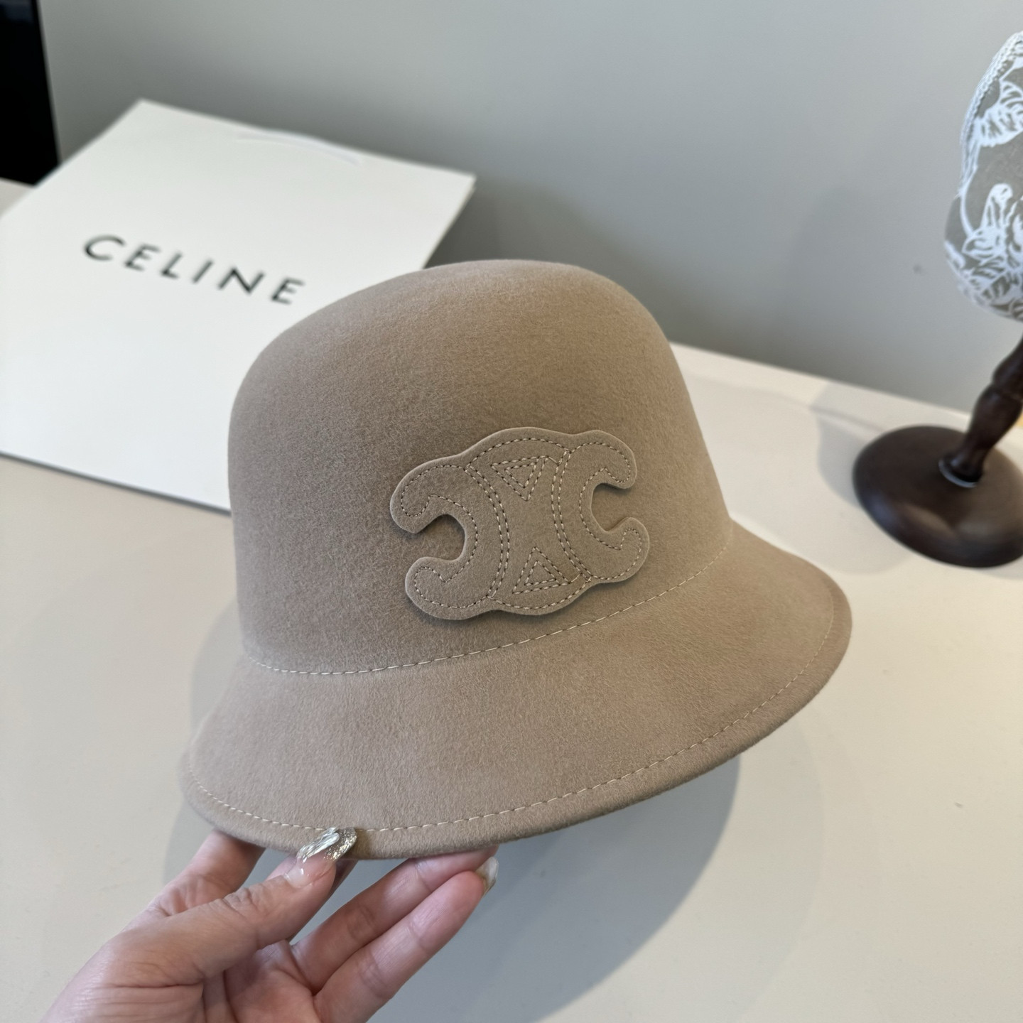 Celine Wool Bucket Hat 57cm Head Circumference