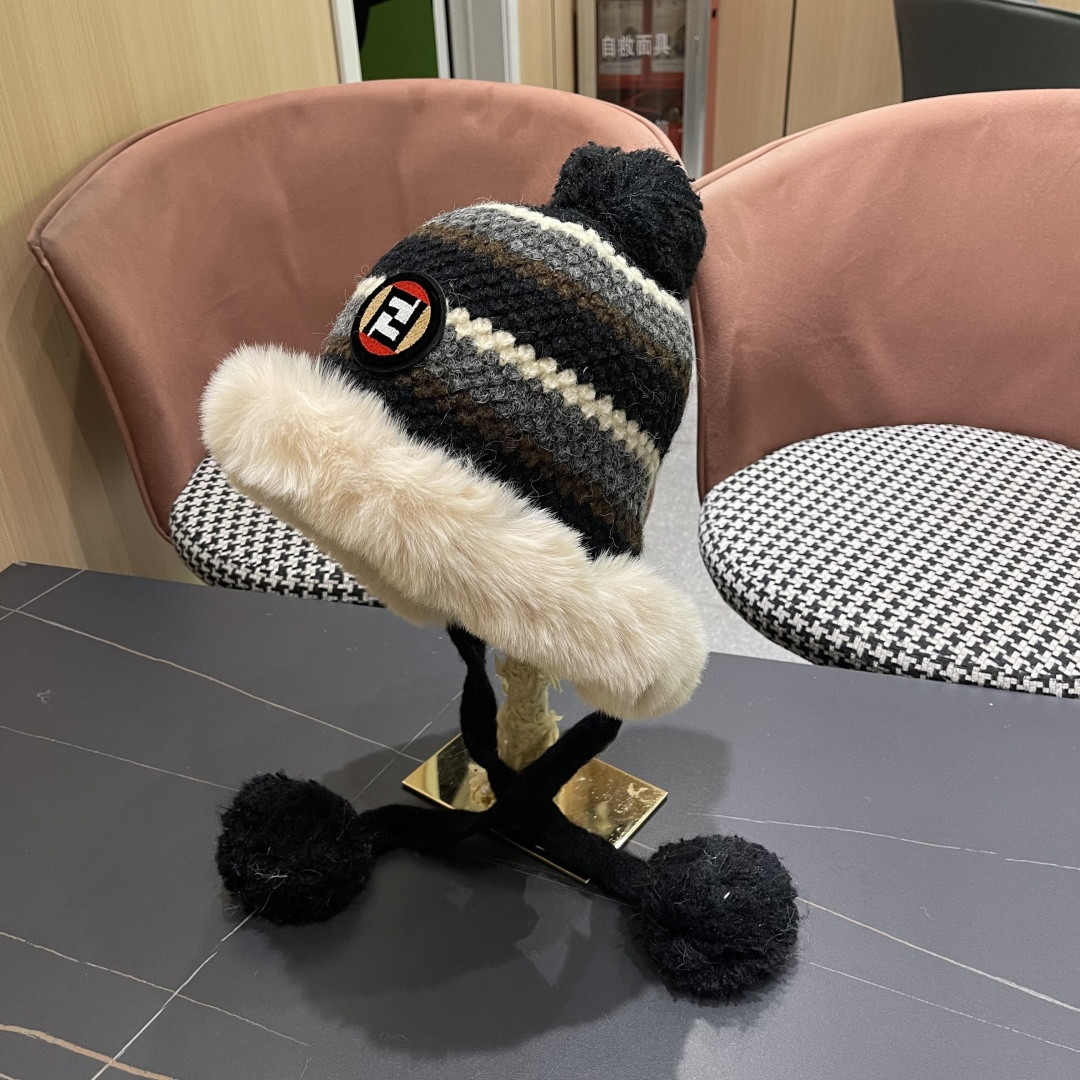 Fendi Knit Trapper Hat