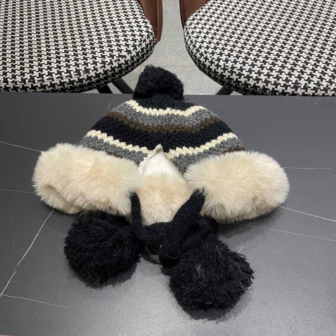 Fendi Knit Trapper Hat