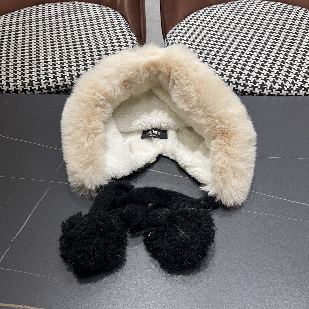 Fendi Knit Trapper Hat