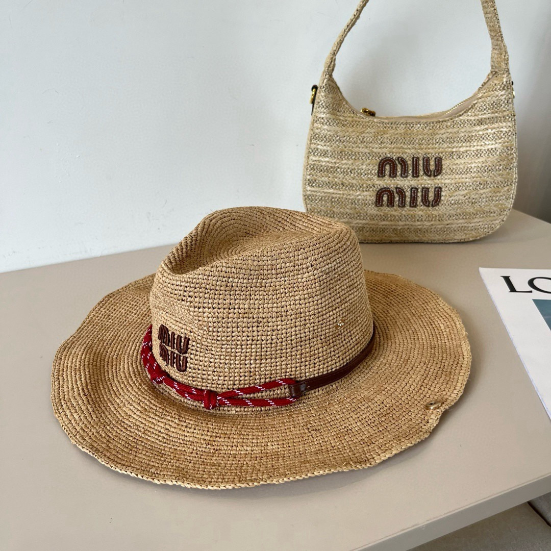 Miu Miu Straw Cowboy Hat 57cm Head Circumference