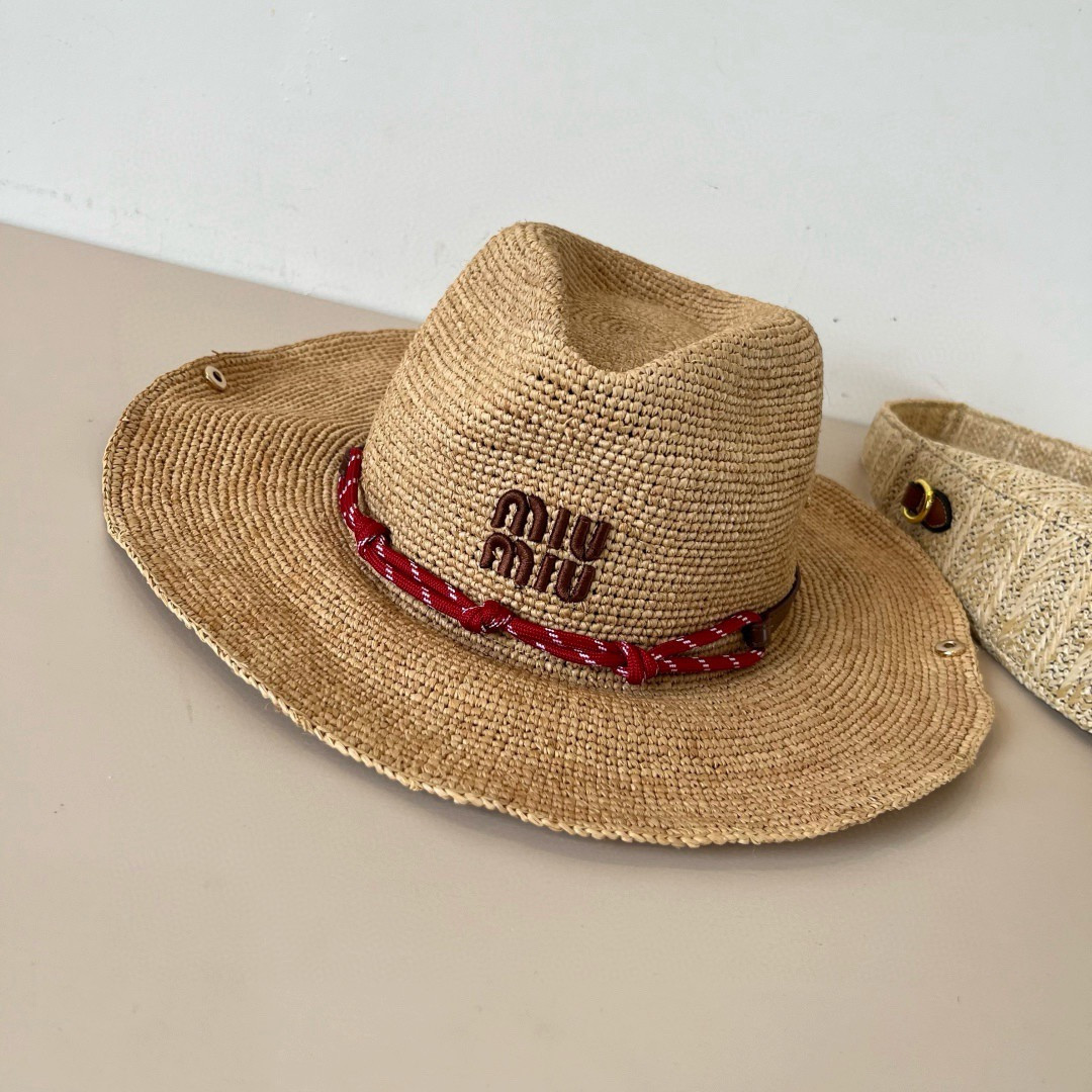 Miu Miu Straw Cowboy Hat 57cm Head Circumference